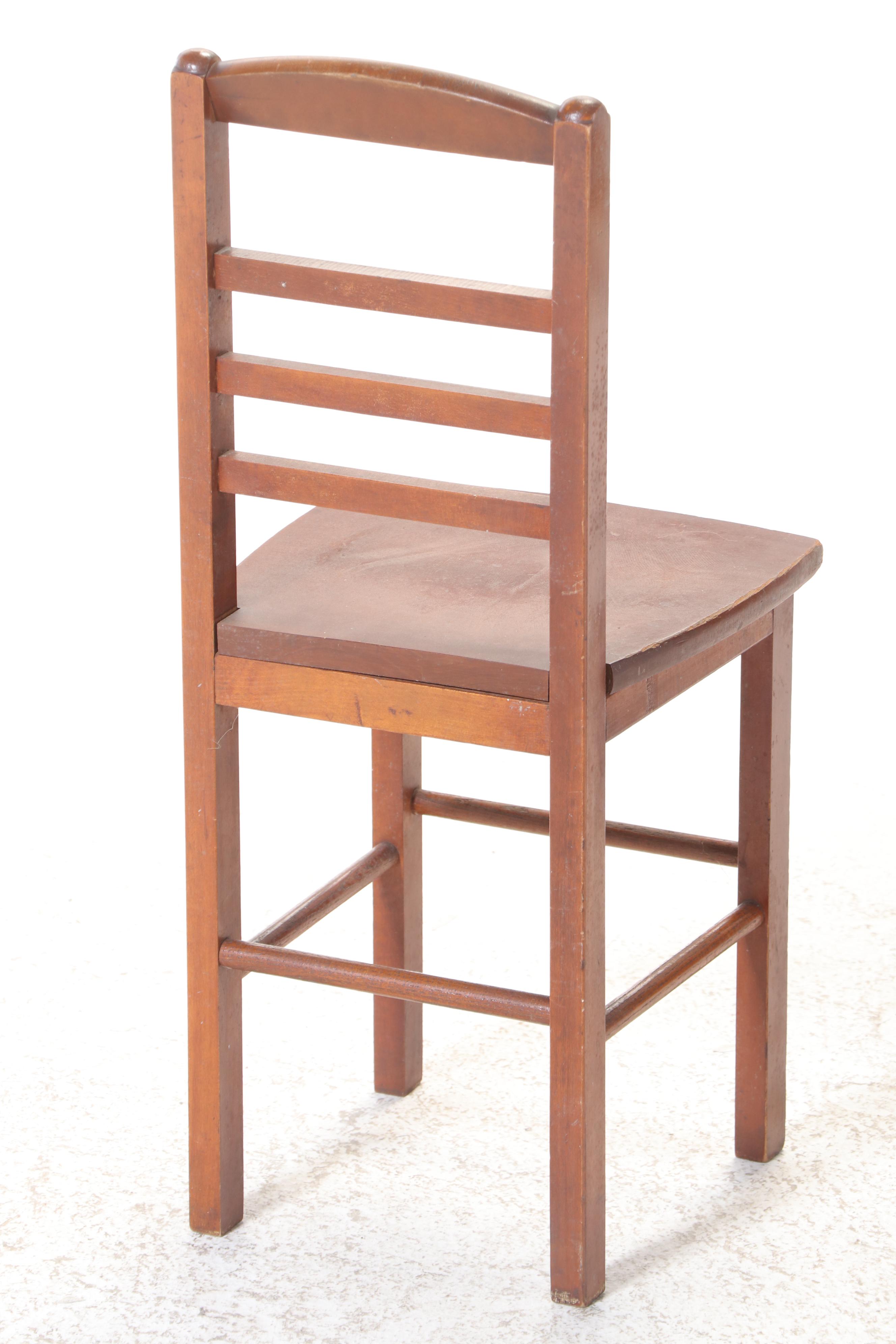 Eastman Mfg. Co. Maple Child's Roll-Top Desk and Side Chair