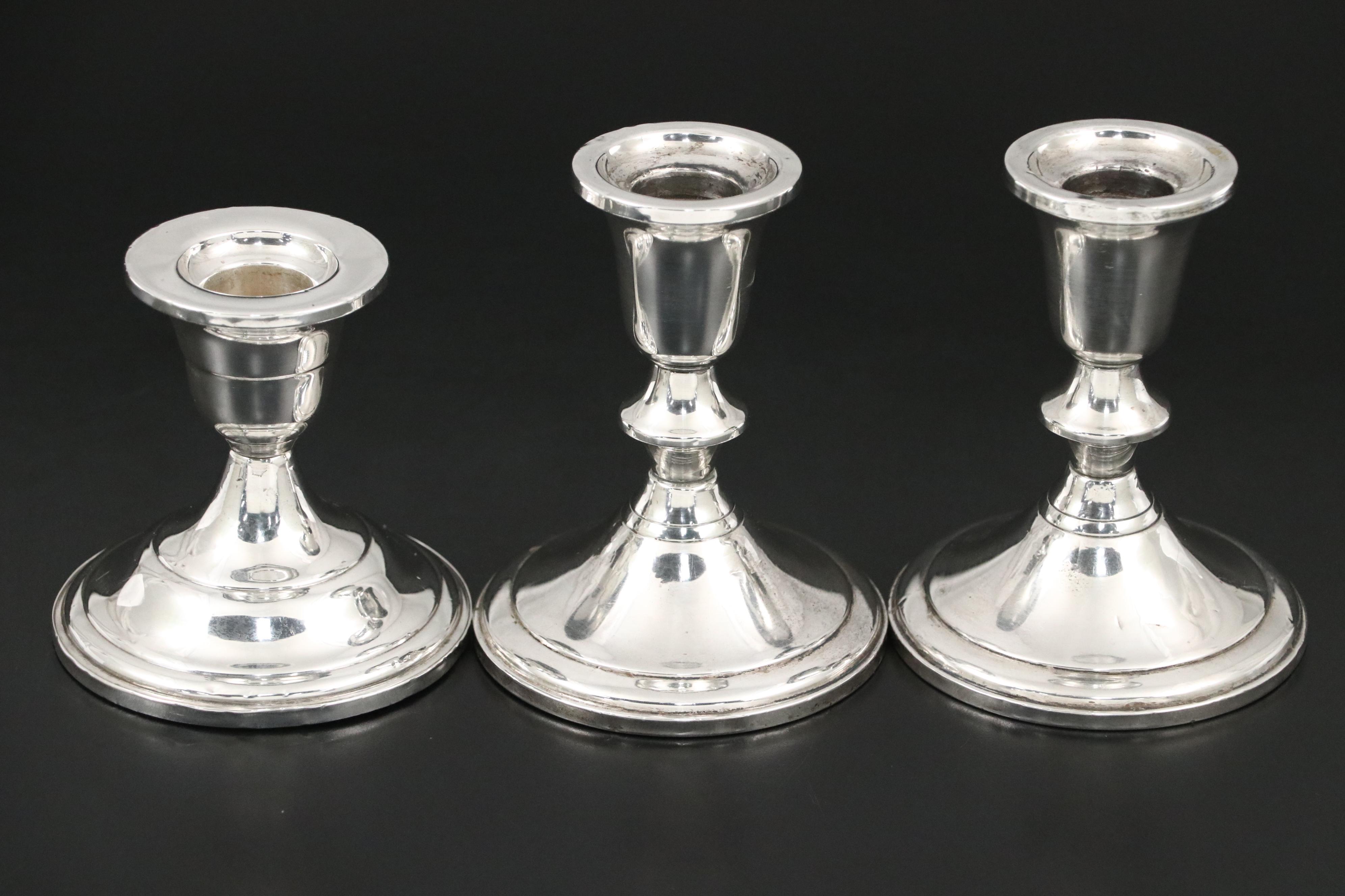 Towle, Revere and Fisher Sterling Silver Candlesticks