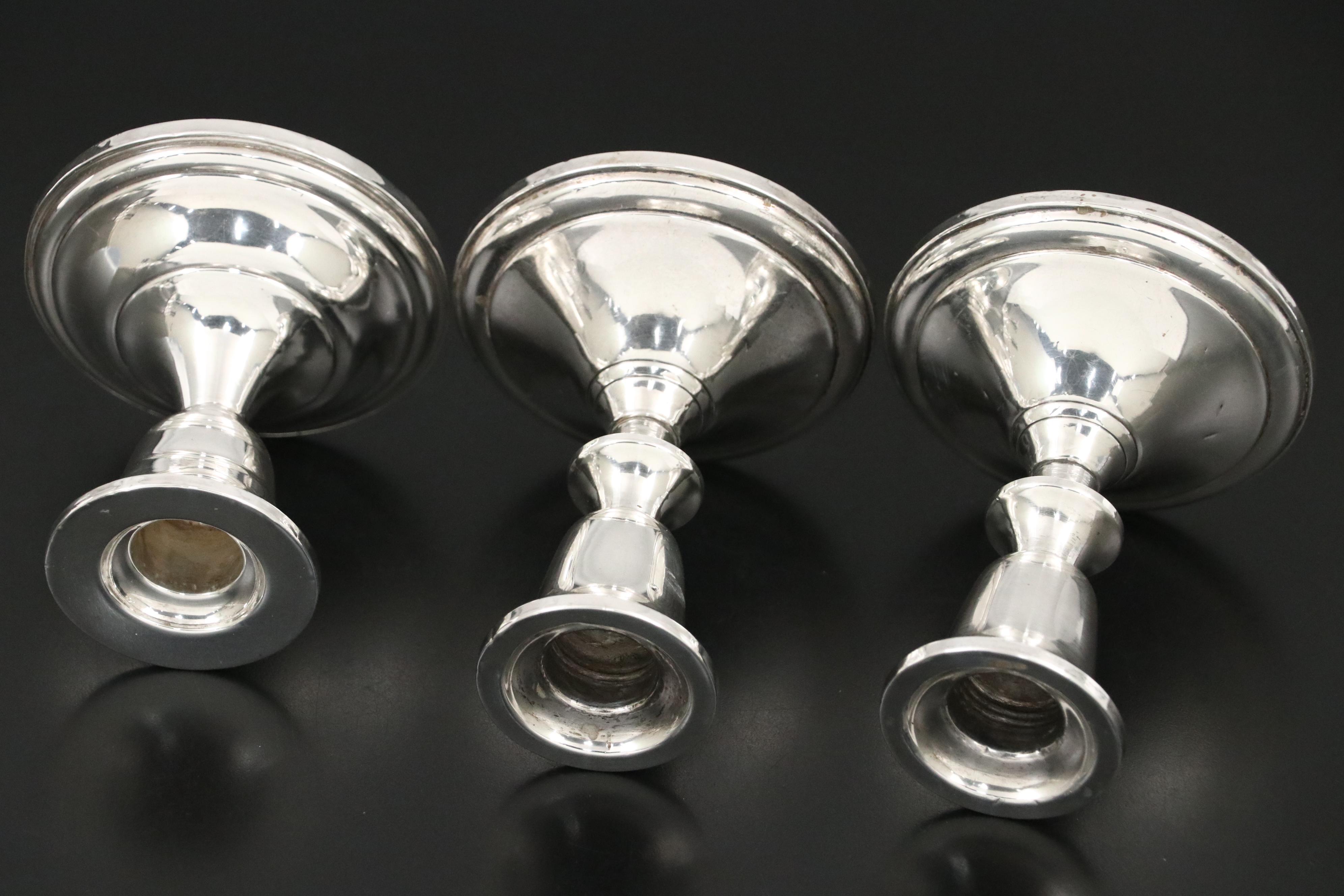 Towle, Revere and Fisher Sterling Silver Candlesticks