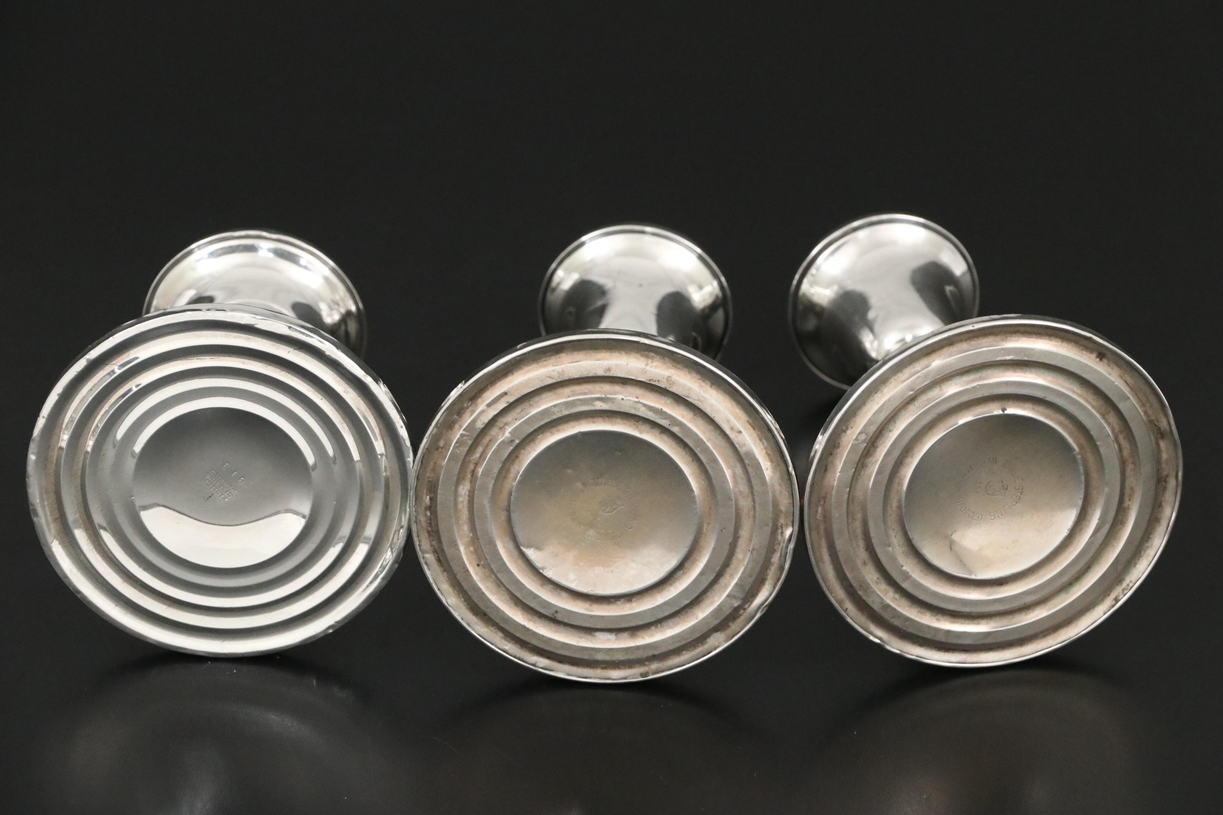 Towle, Revere and Fisher Sterling Silver Candlesticks