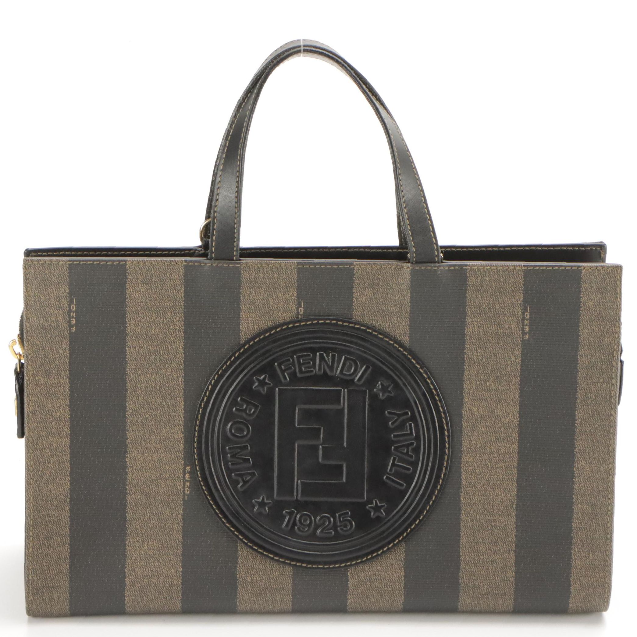 Fendi Handbag in Pequin Striped Canvas and Leather