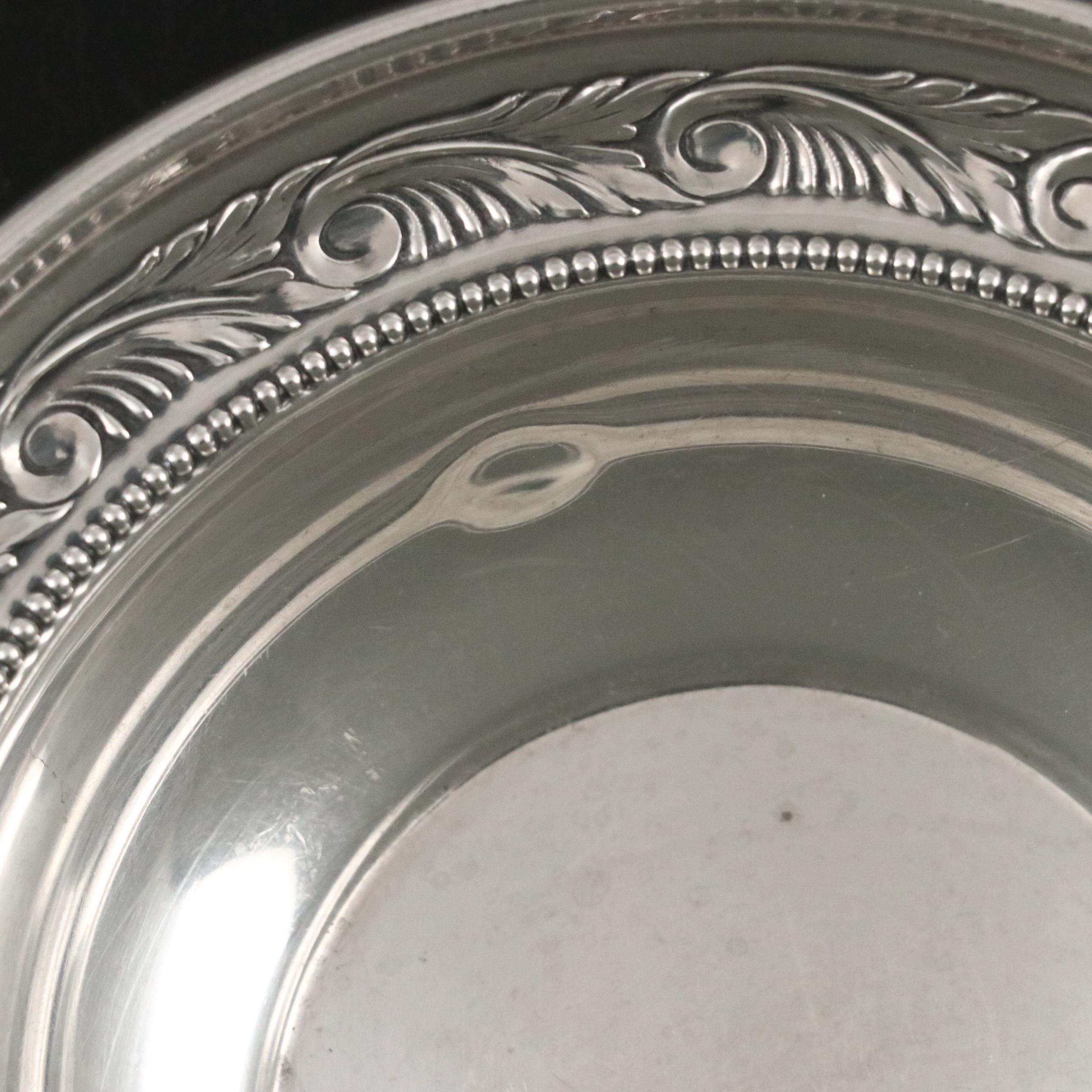 Reed and Barton Sterling Bonbon Bowl with Lunt Napkin Clip and Tongs and Others