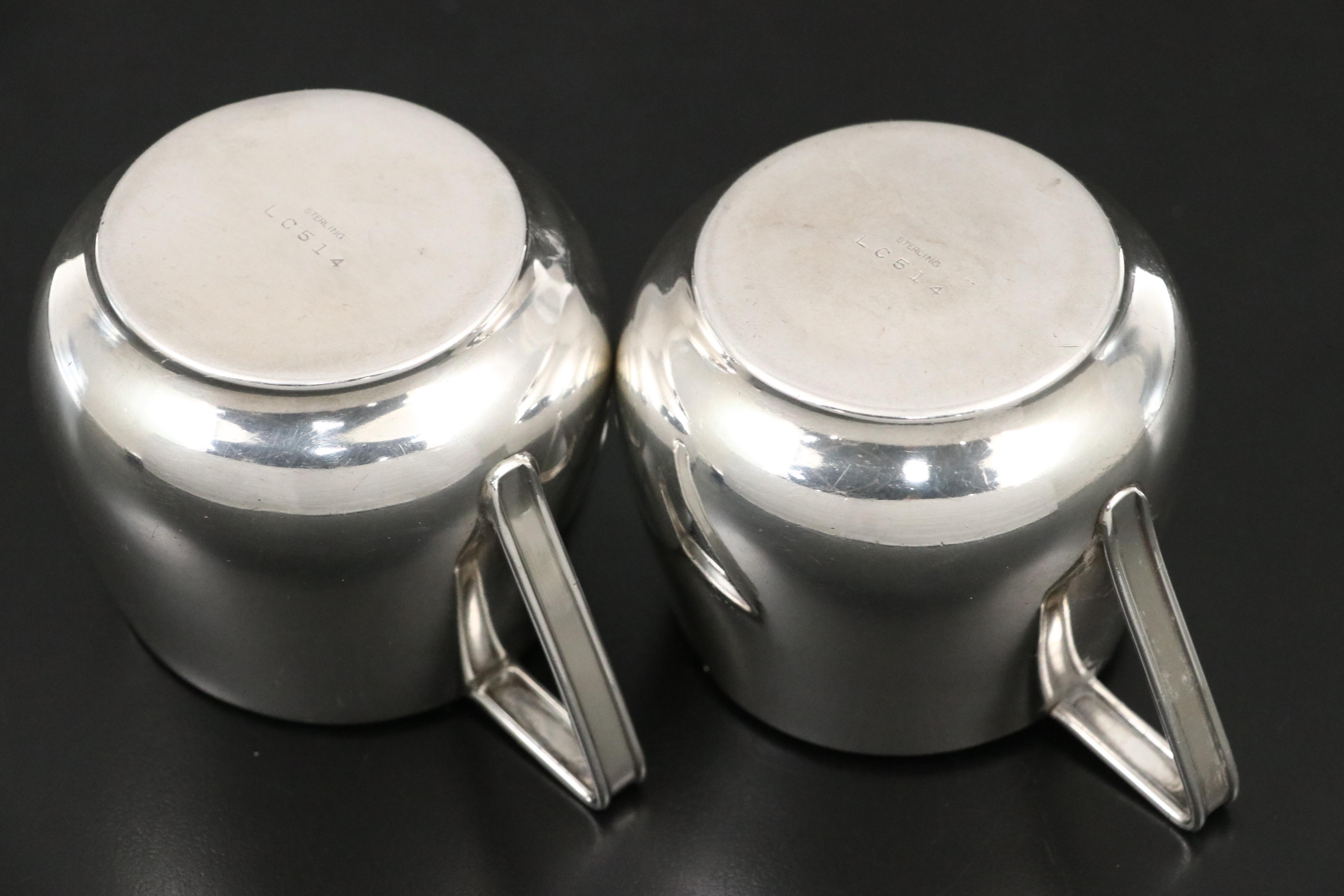 Reed and Barton Sterling Bonbon Bowl with Lunt Napkin Clip and Tongs and Others