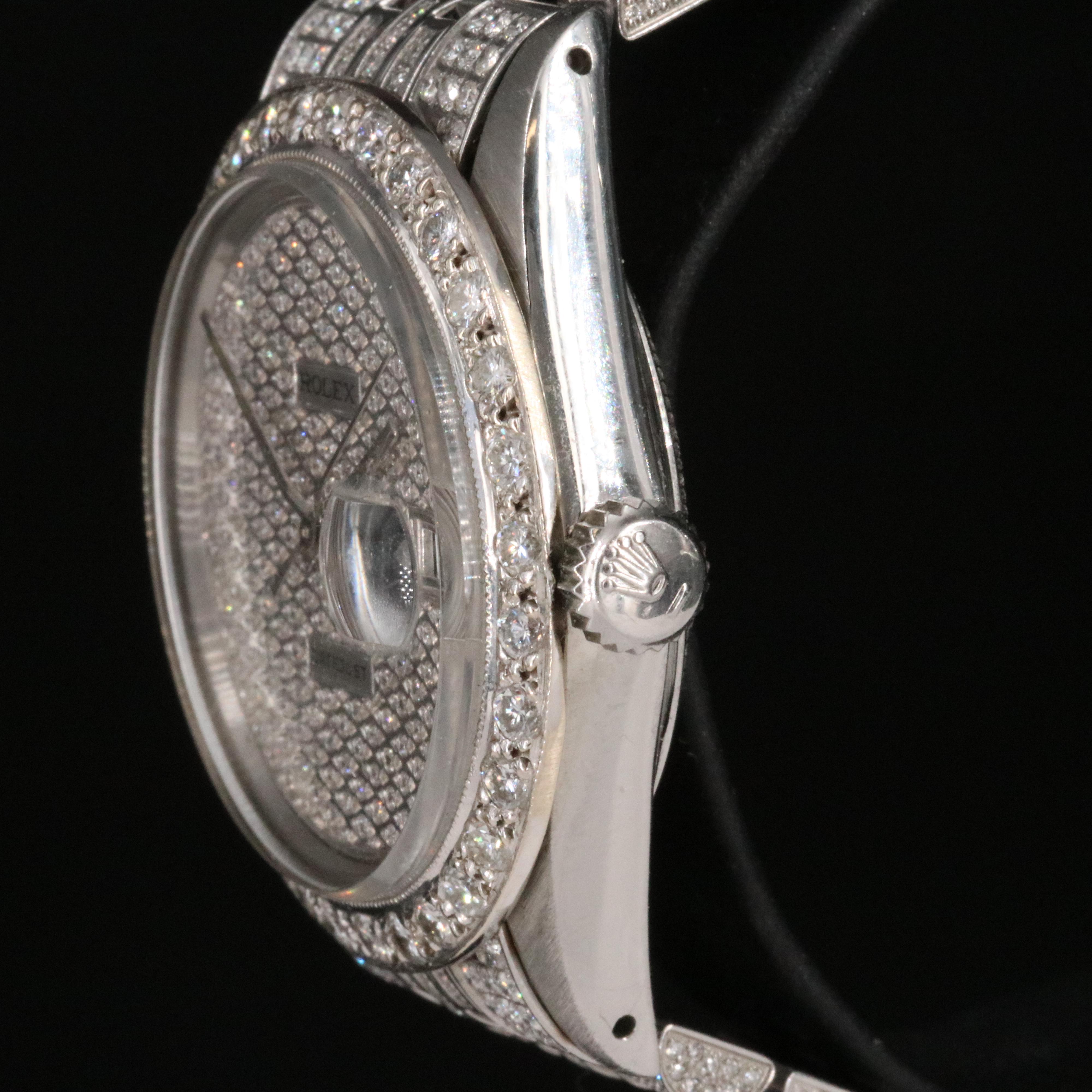 Rolex Datejust 16030 Custom 8.00 CTW Pavé Diamond Steel Automatic Watch