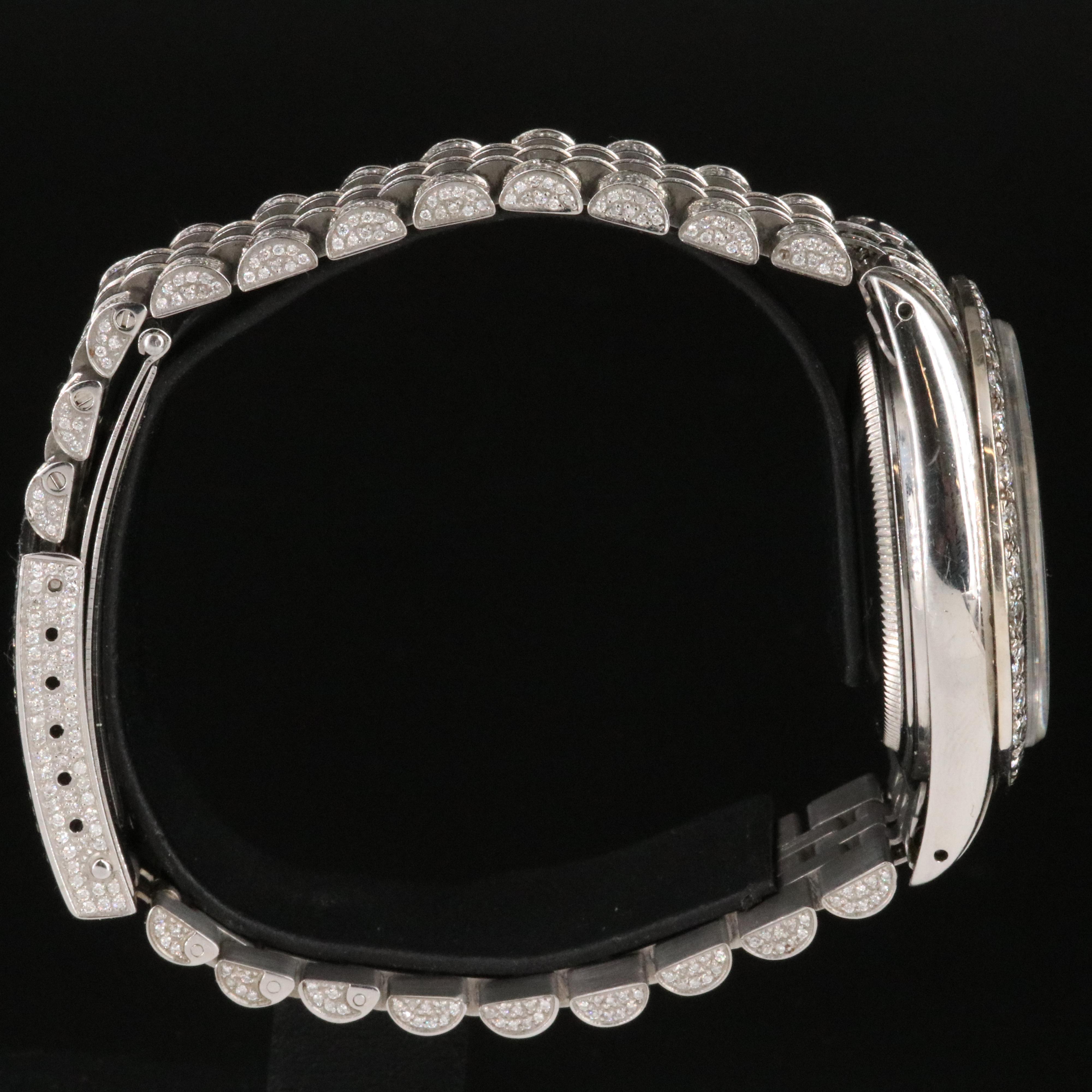 Rolex Datejust 16030 Custom 8.00 CTW Pavé Diamond Steel Automatic Watch