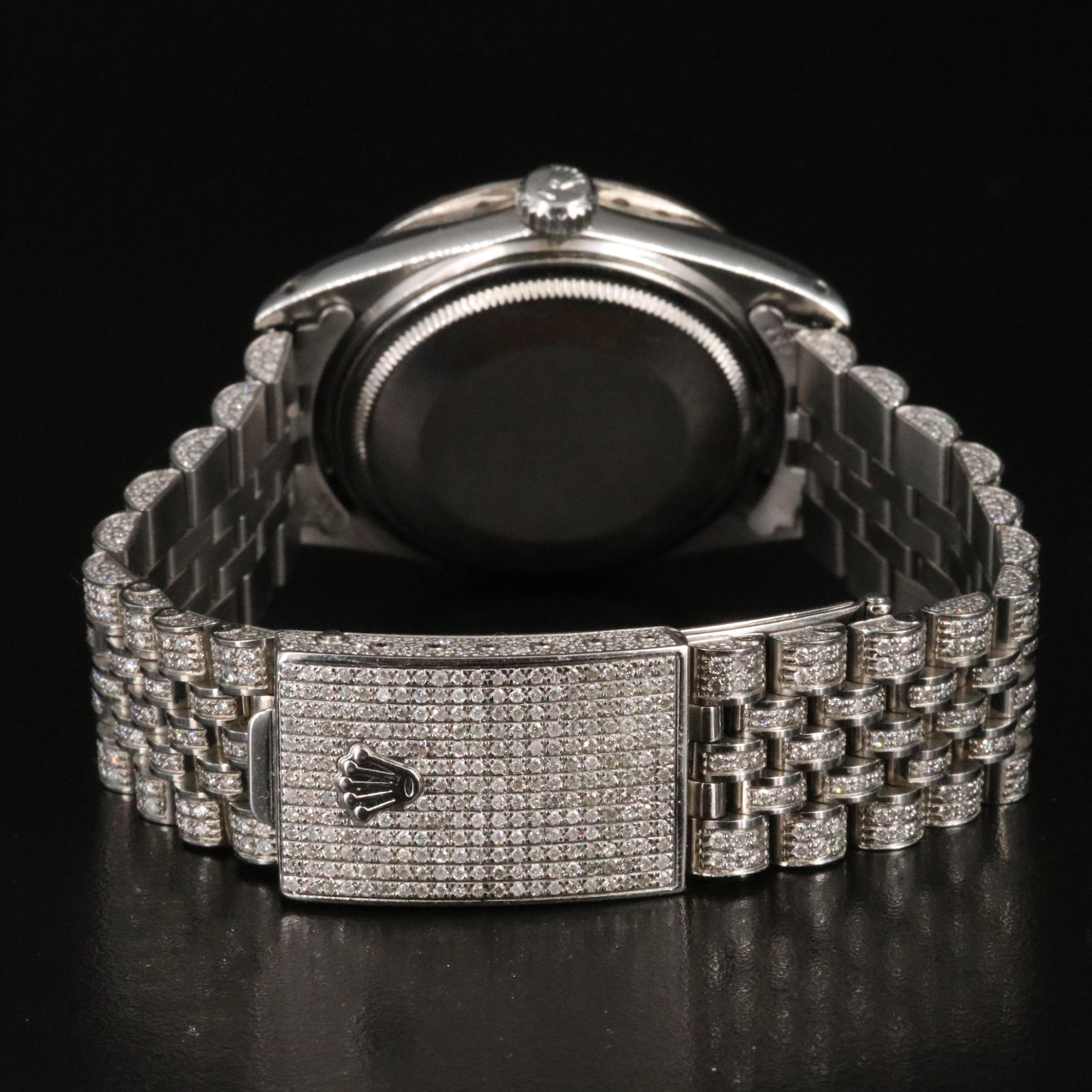 Rolex Datejust 16030 Custom 8.00 CTW Pavé Diamond Steel Automatic Watch