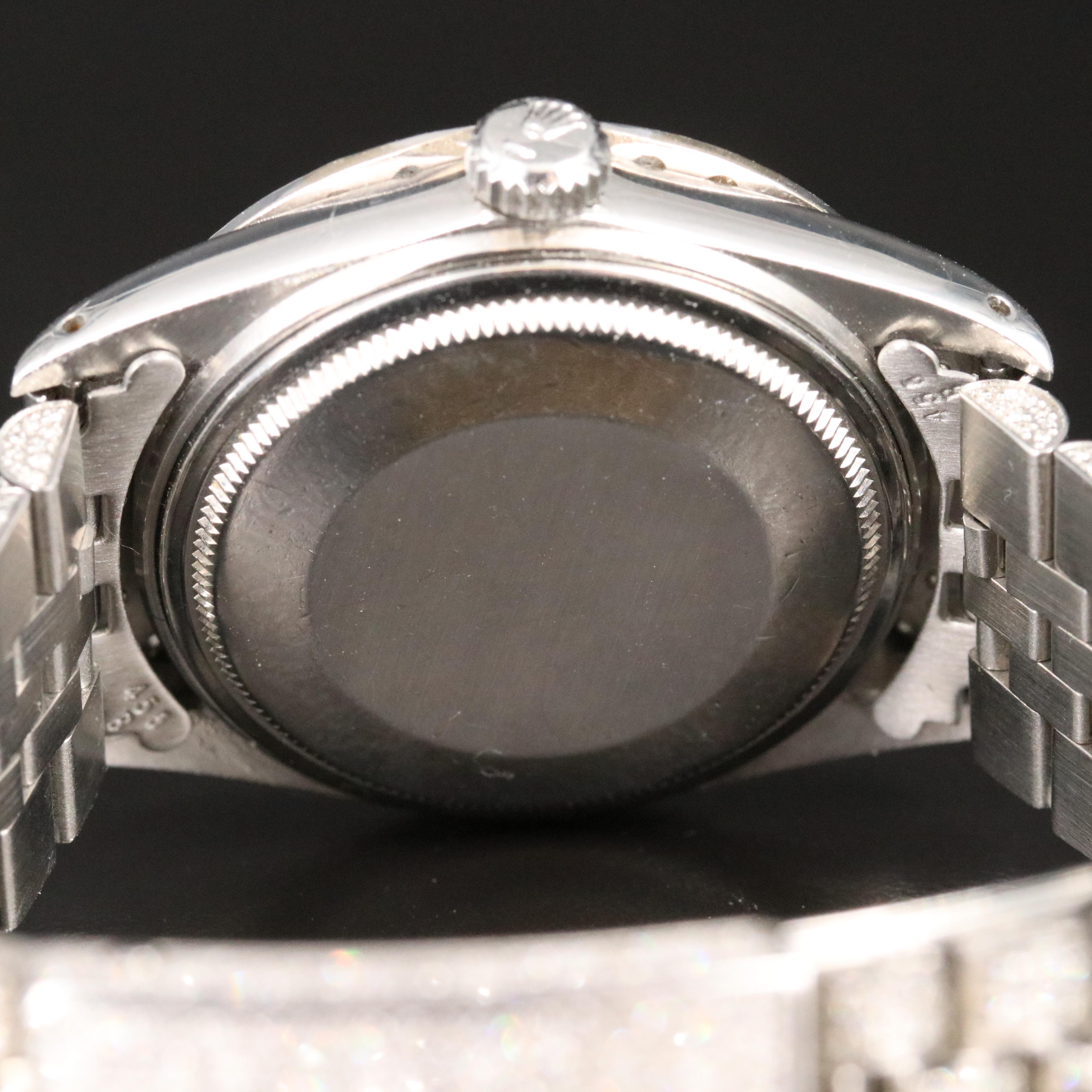 Rolex Datejust 16030 Custom 8.00 CTW Pavé Diamond Steel Automatic Watch