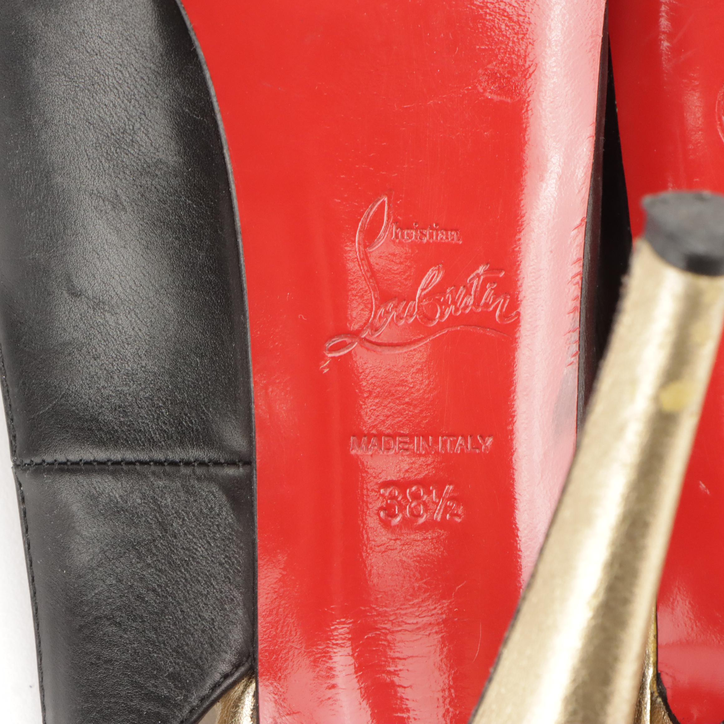 Christian Louboutin Platform Peep Toe 125 Slingback Pumps with Box