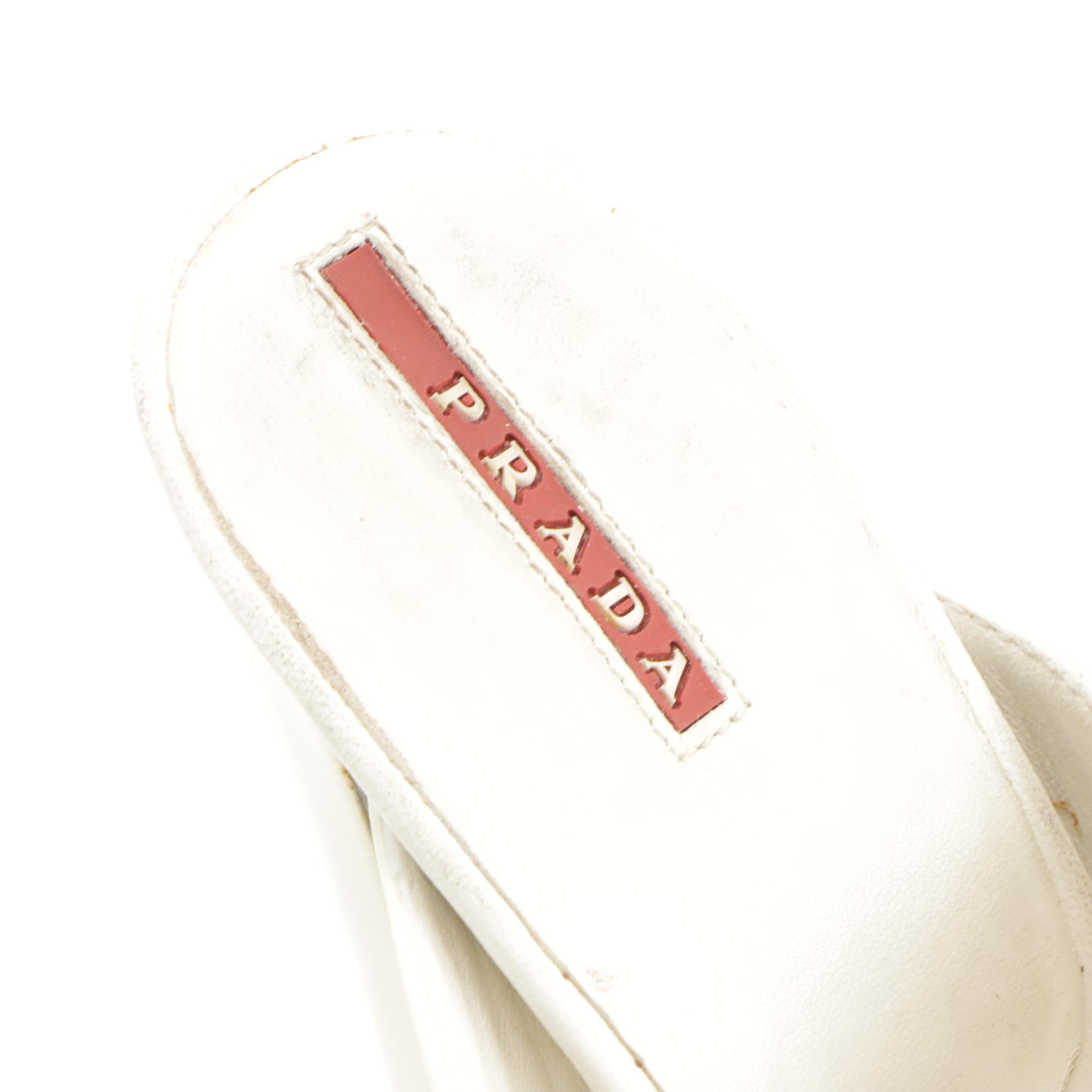 Prada Sport Criss Cross Buckle Strap Dress Sandals in Patent Leather with Box