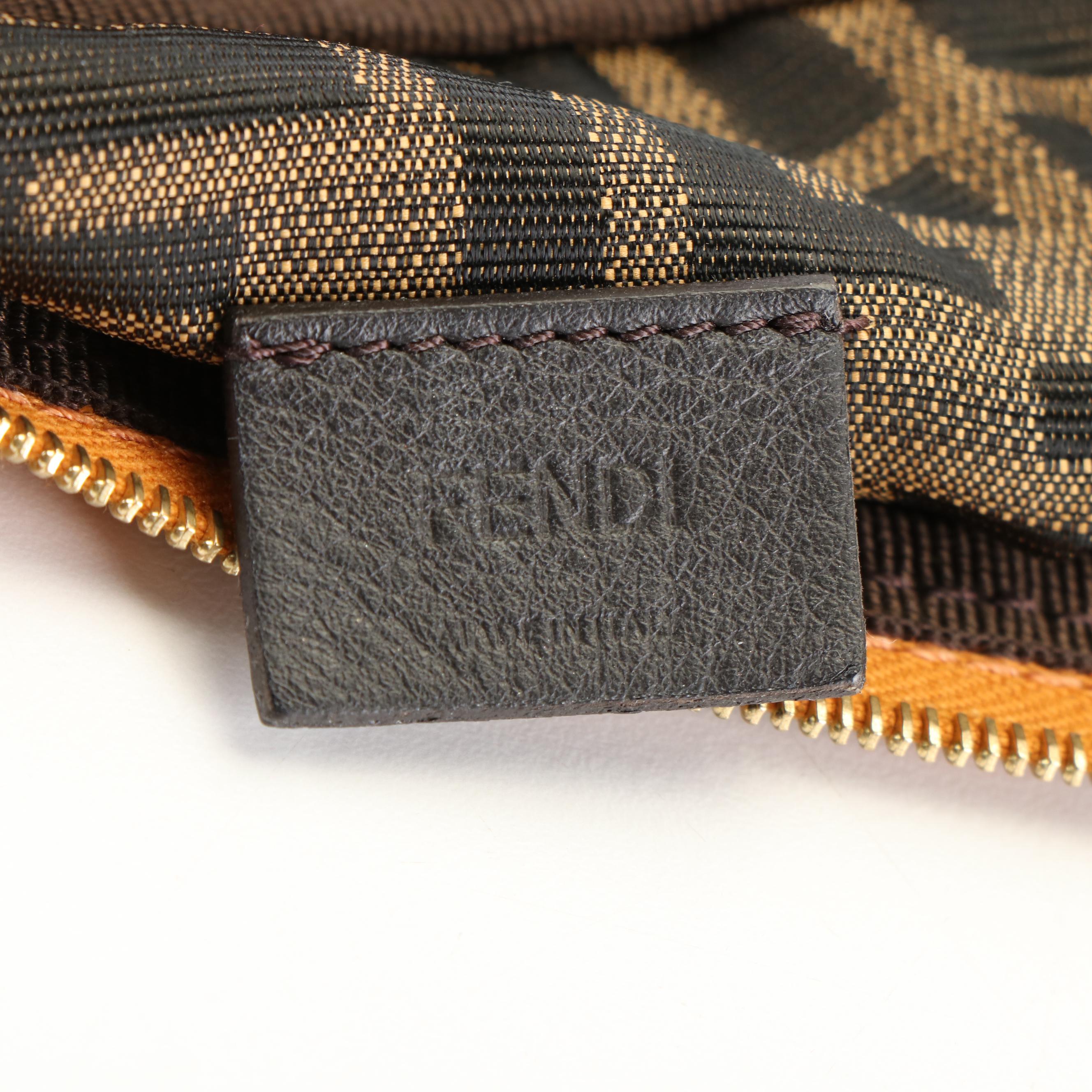 Fendi Caramel Multi Colored Floral Cosmetic Bag