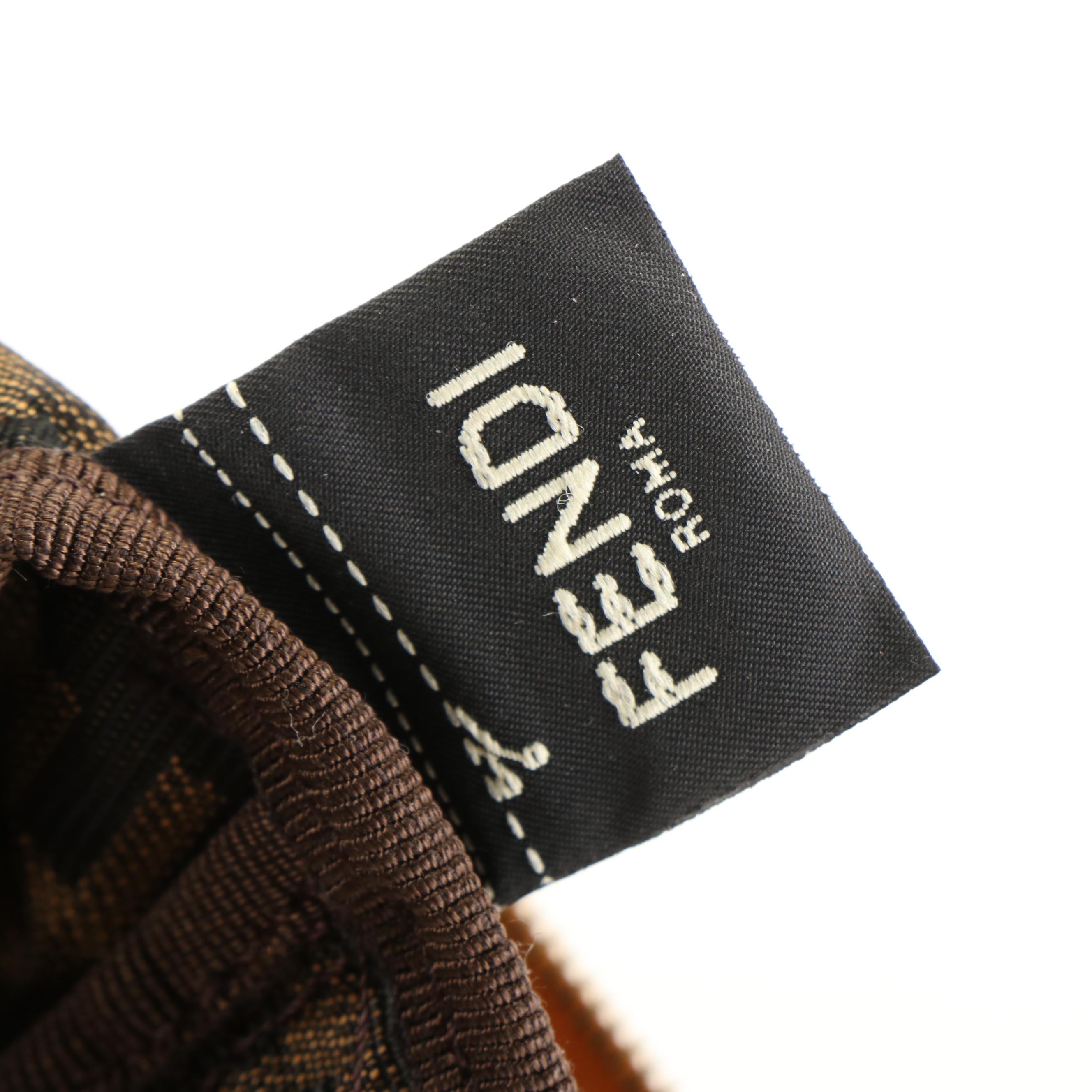 Fendi Caramel Multi Colored Floral Cosmetic Bag