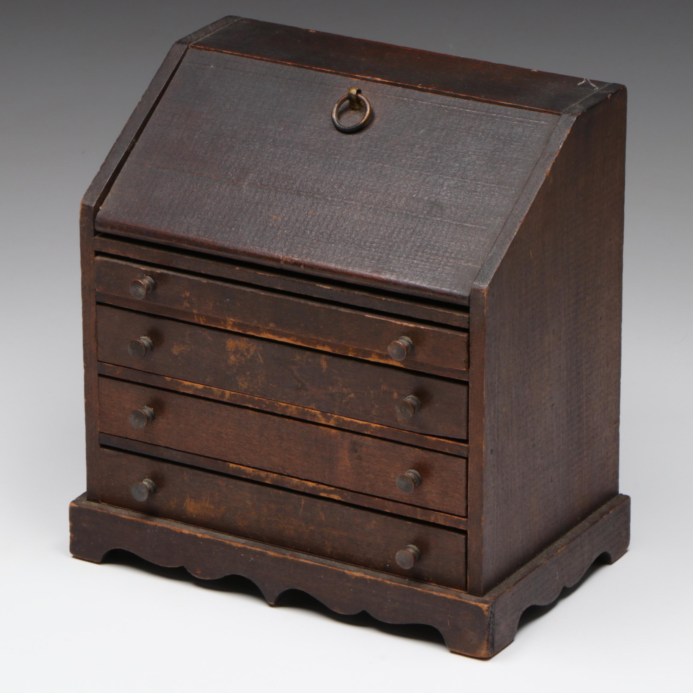 Antique Miniature Secretary Desk, Late 19th Century