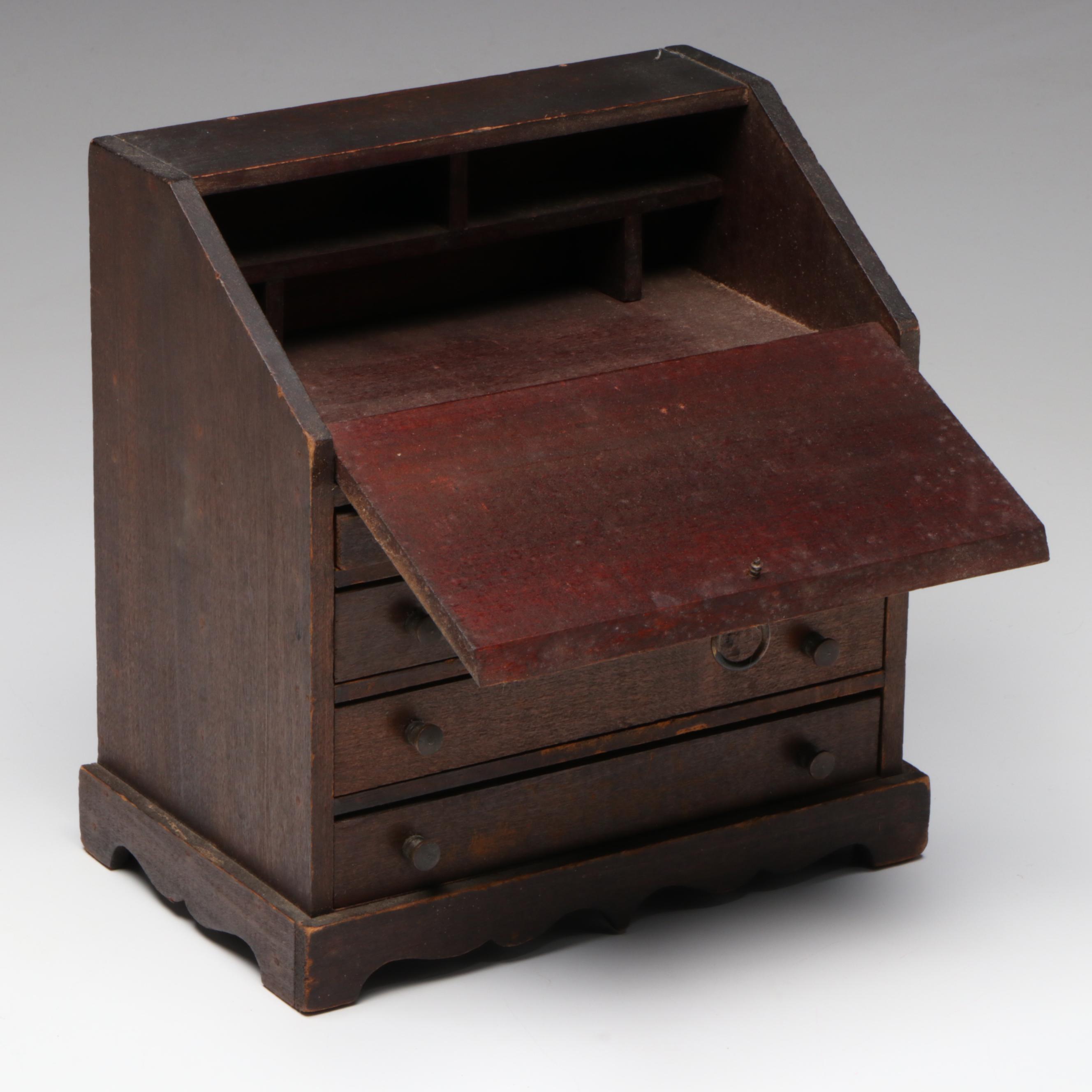 Antique Miniature Secretary Desk, Late 19th Century