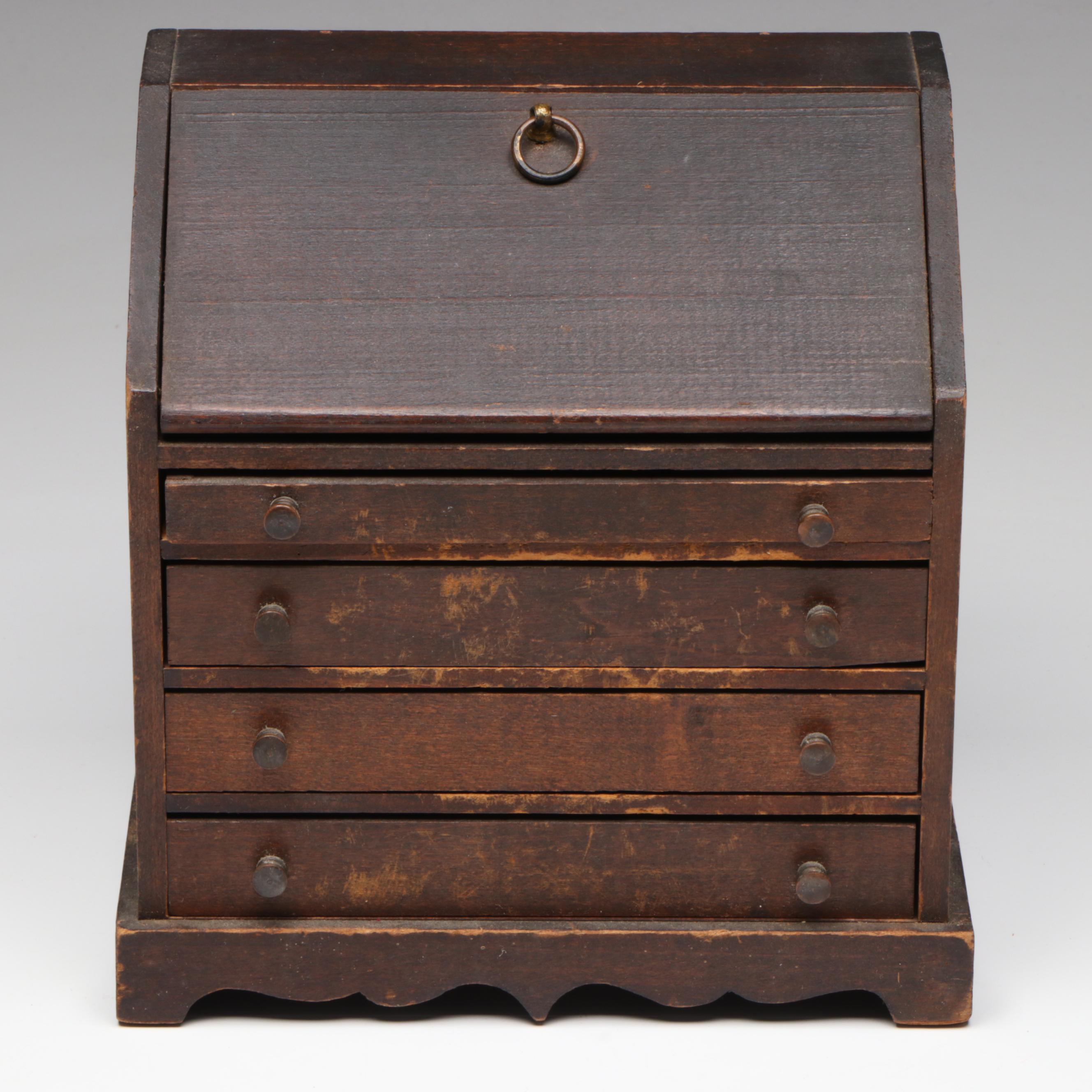 Antique Miniature Secretary Desk, Late 19th Century