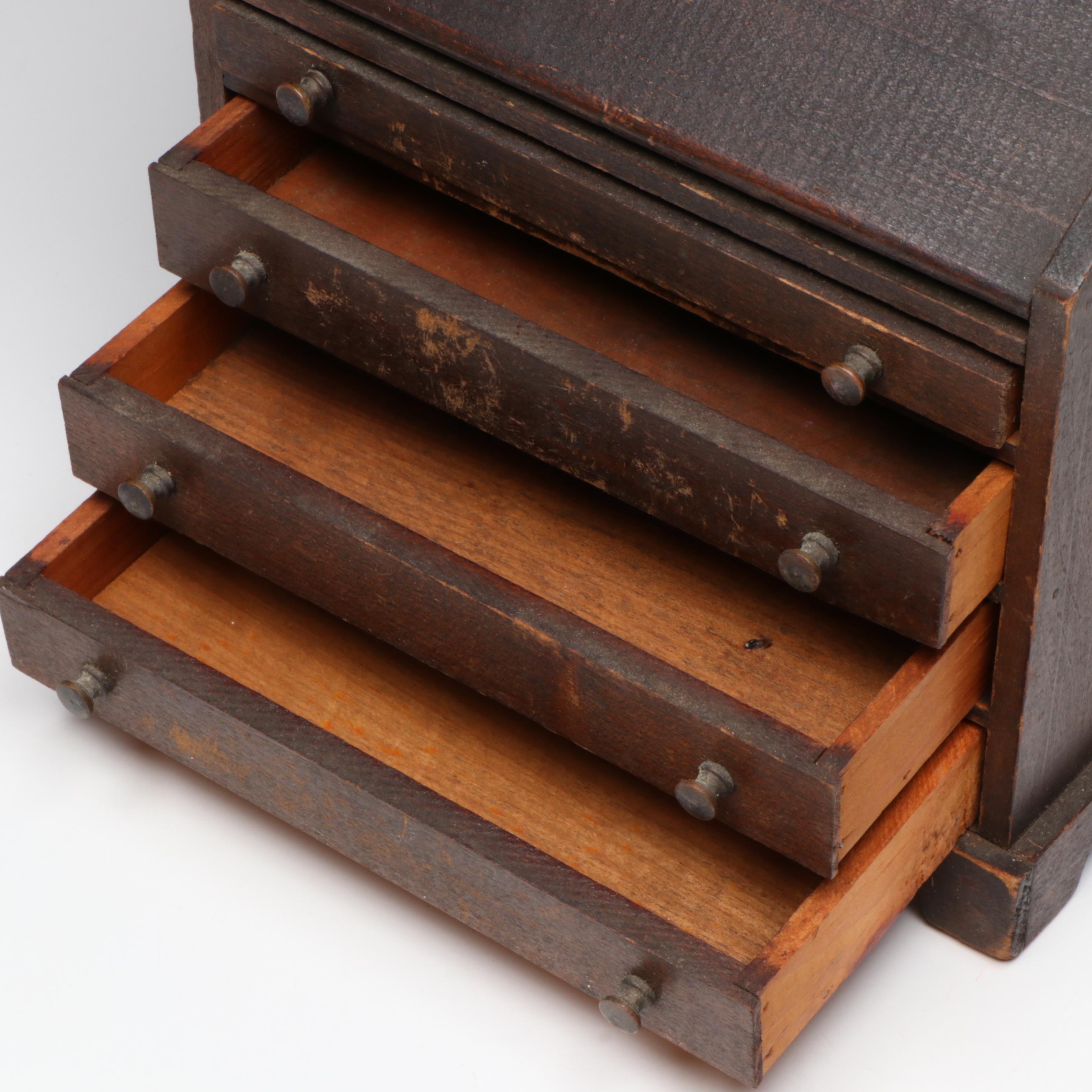 Antique Miniature Secretary Desk, Late 19th Century