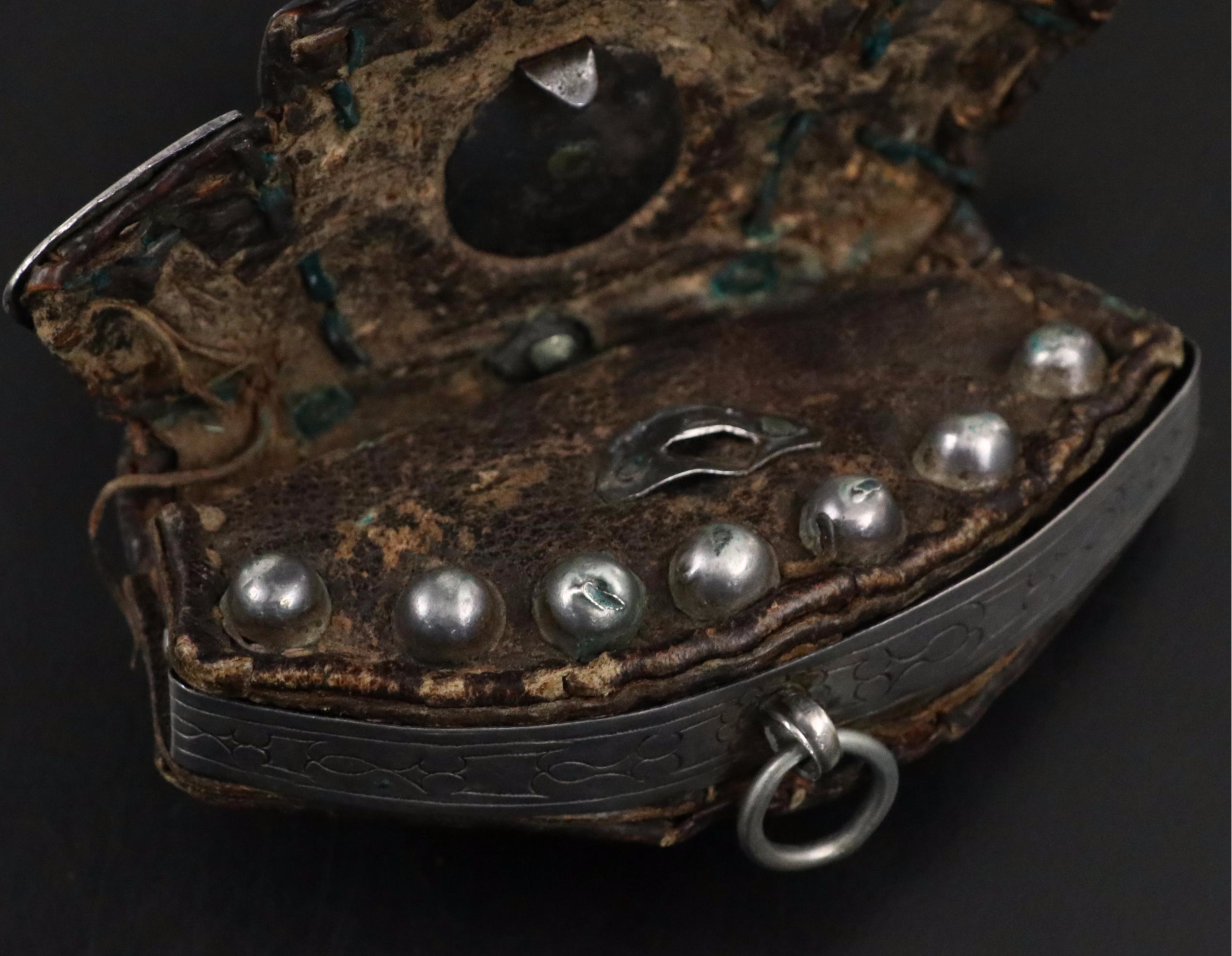 Antique Tibetan 800 Silver Coral Mechak Flint Pouch