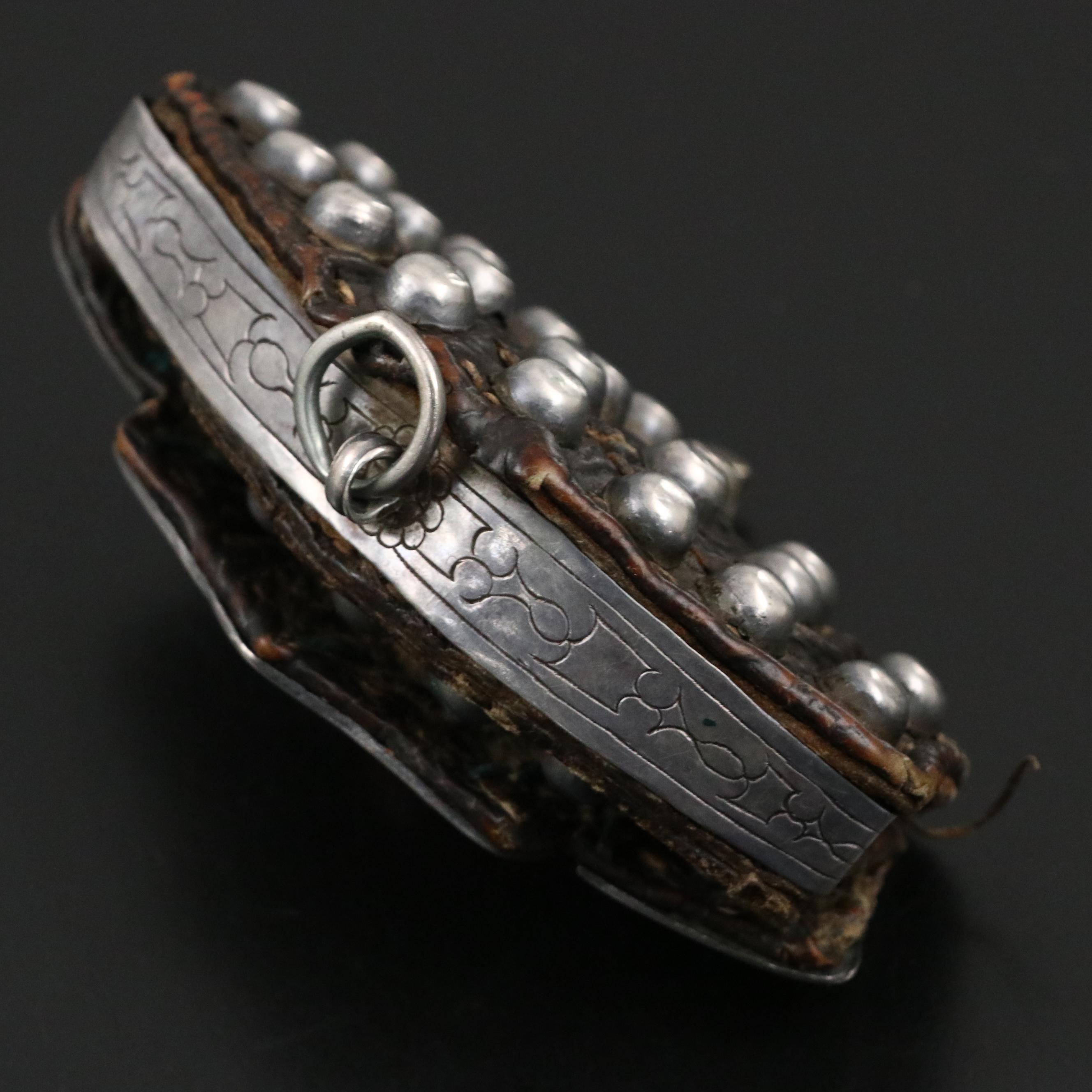 Antique Tibetan 800 Silver Coral Mechak Flint Pouch