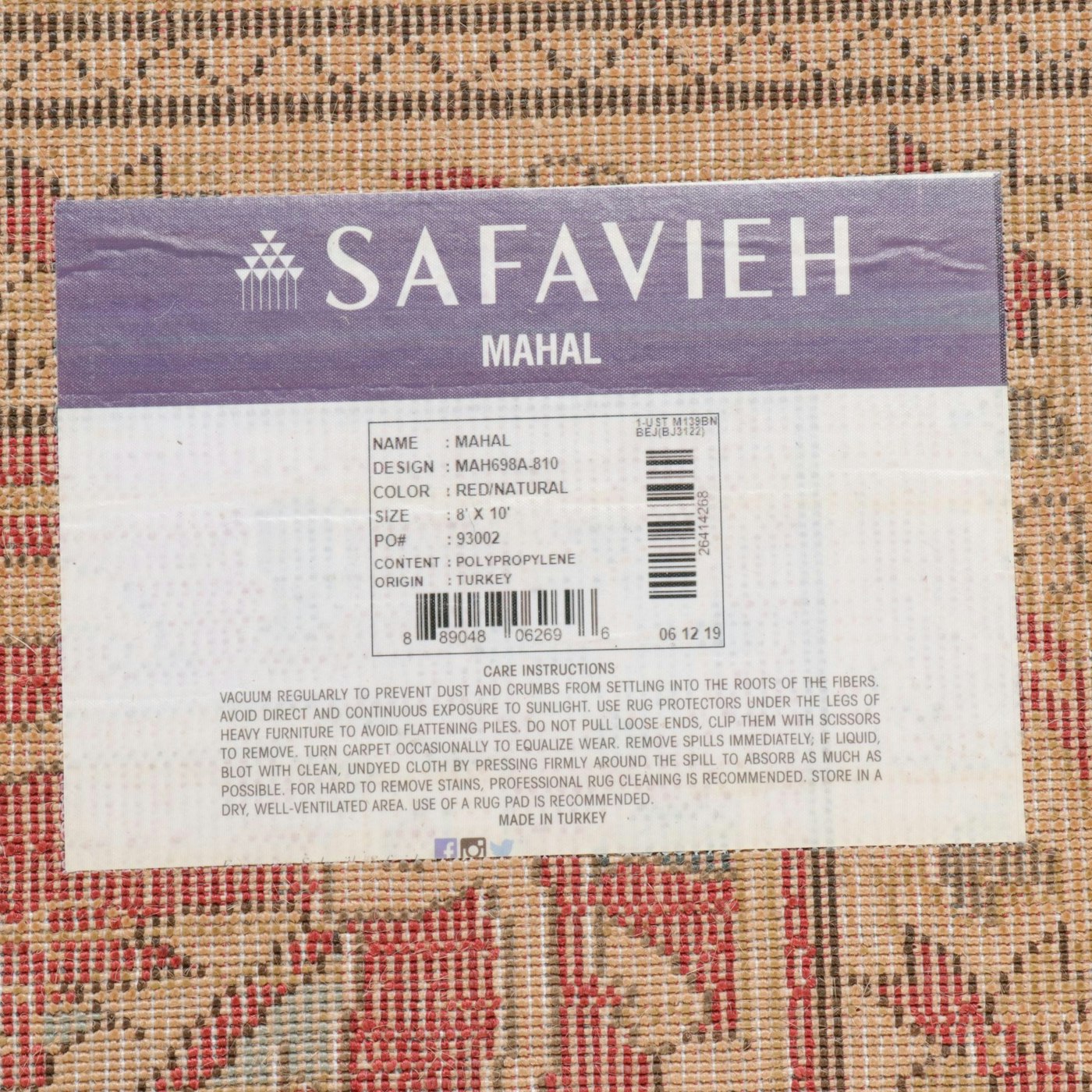 8'1 x 10' Machine Made Safavieh Turkish