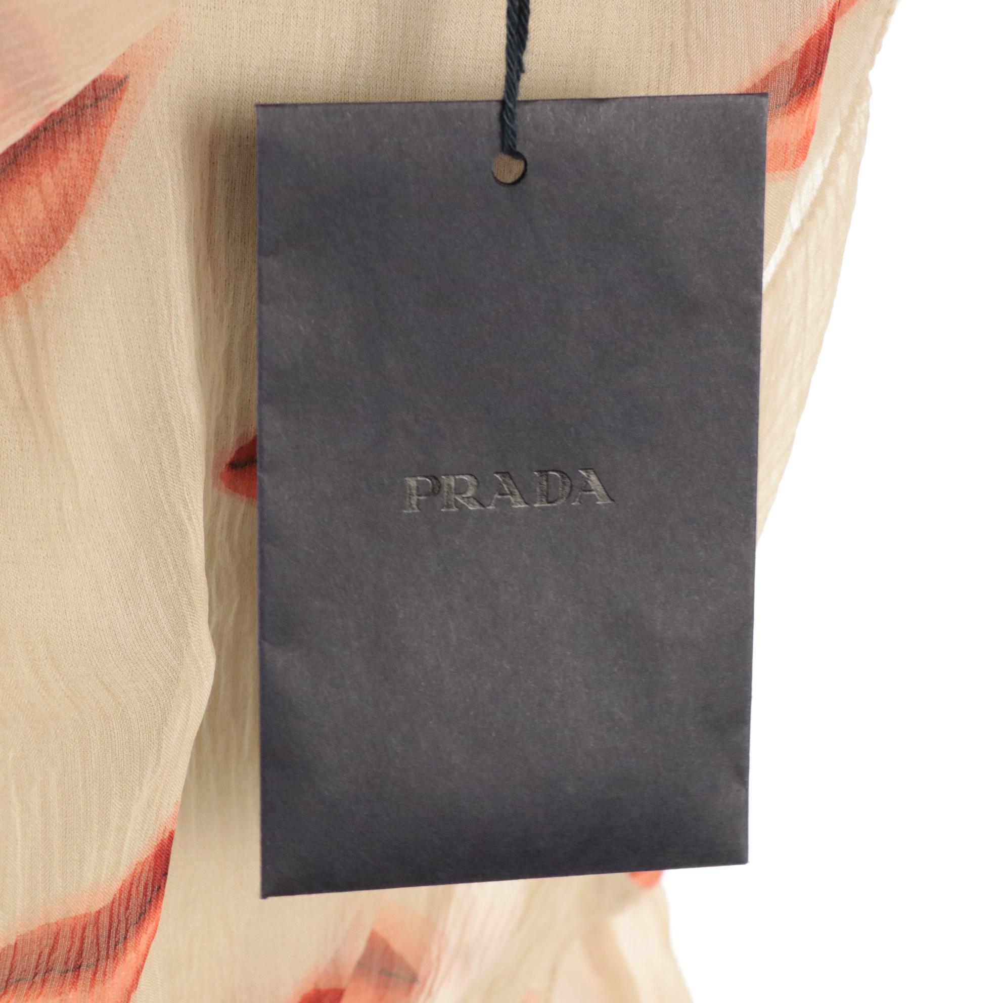 Prada Lip Print Silk Sleeveless Blouse from Neiman Marcus, New with Tag