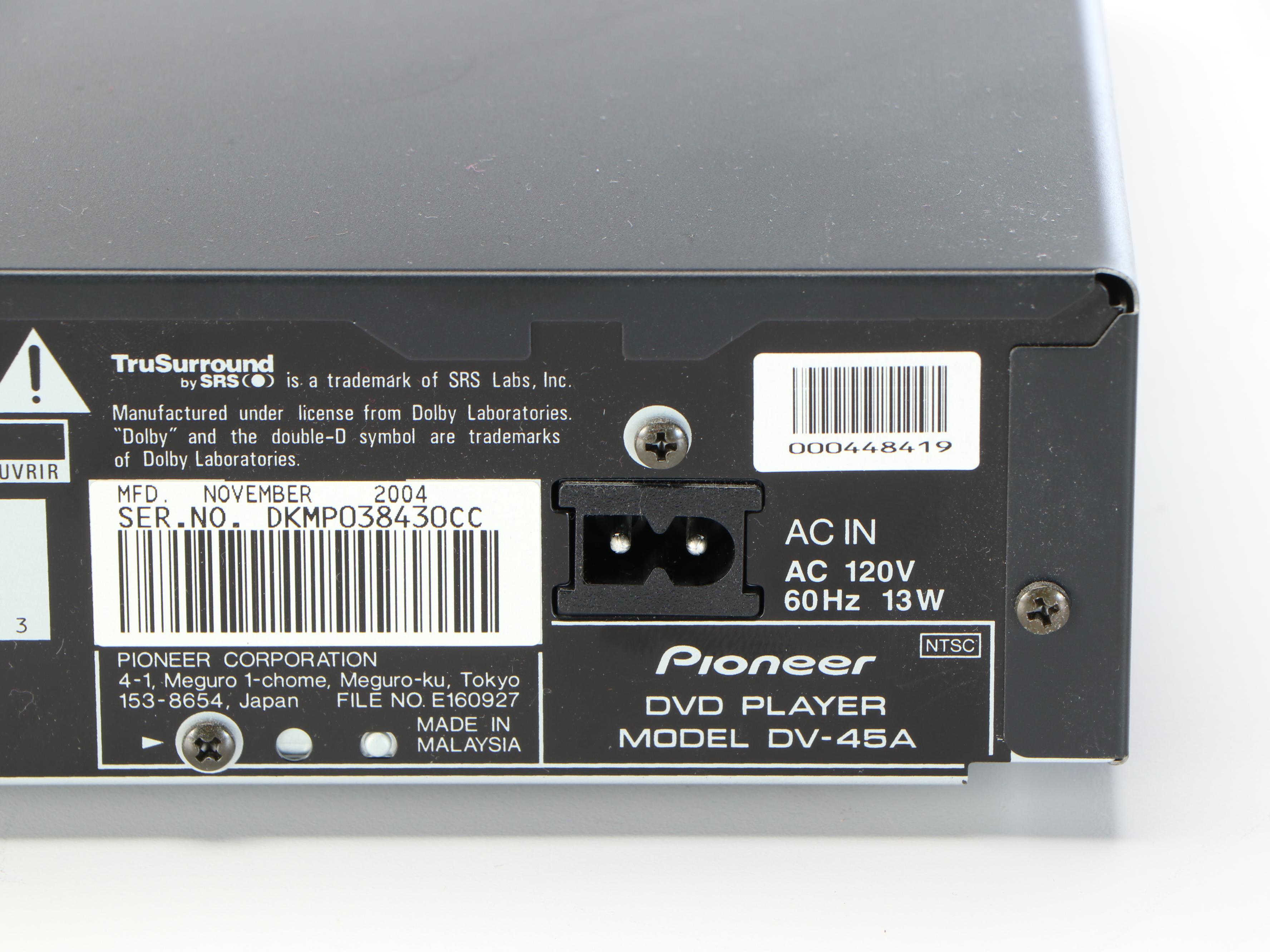 Pioneer DV-45A DVD Player and VSX-455 Receiver