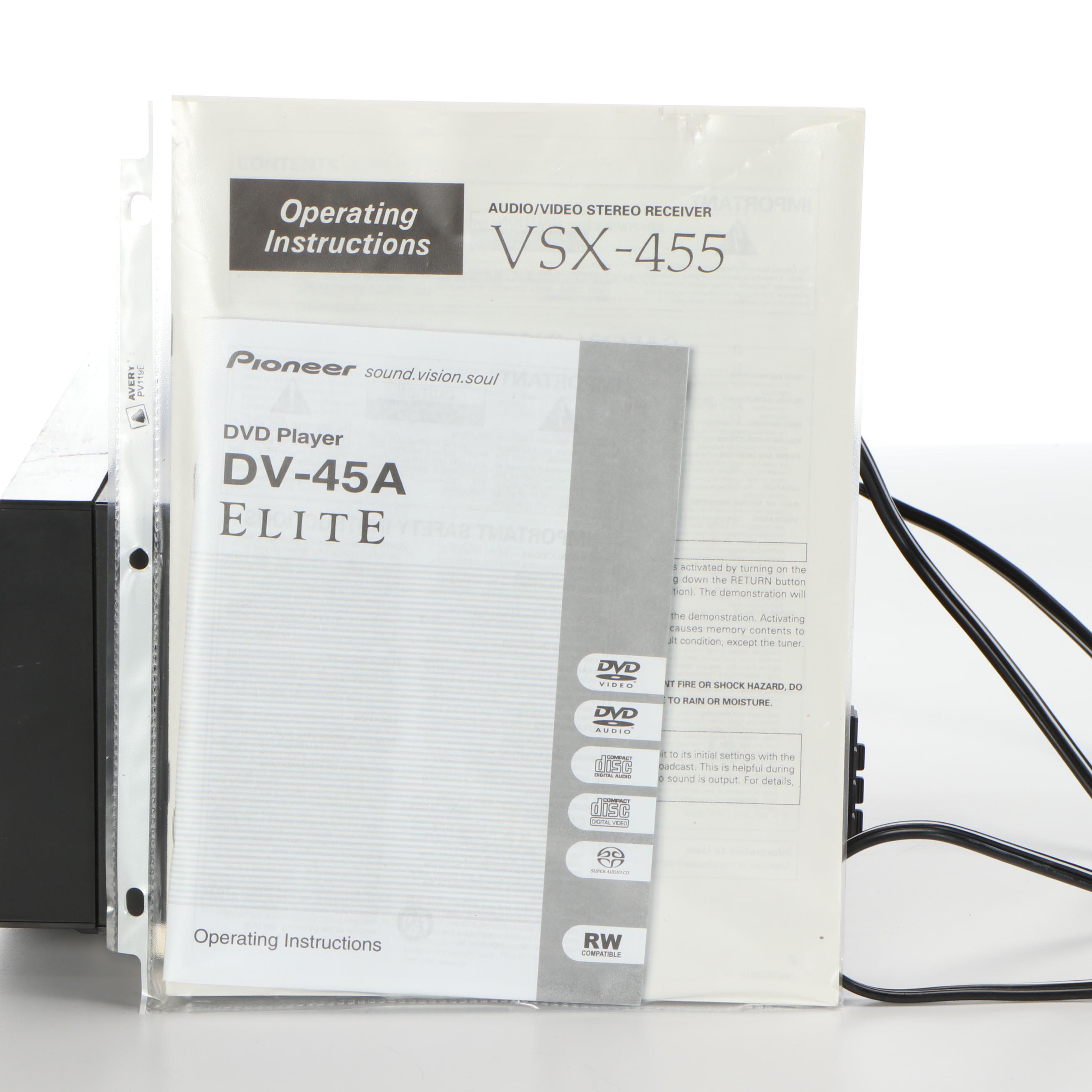 Pioneer DV-45A DVD Player and VSX-455 Receiver