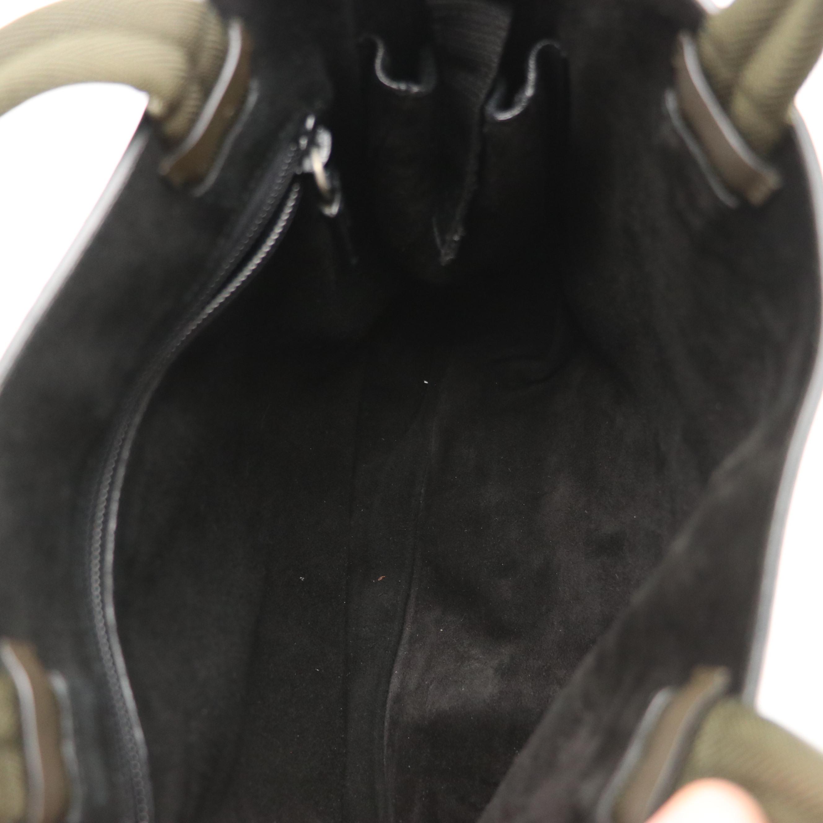 Prada Small Tote in Dark Green Leather with "Prada" Cut-Out