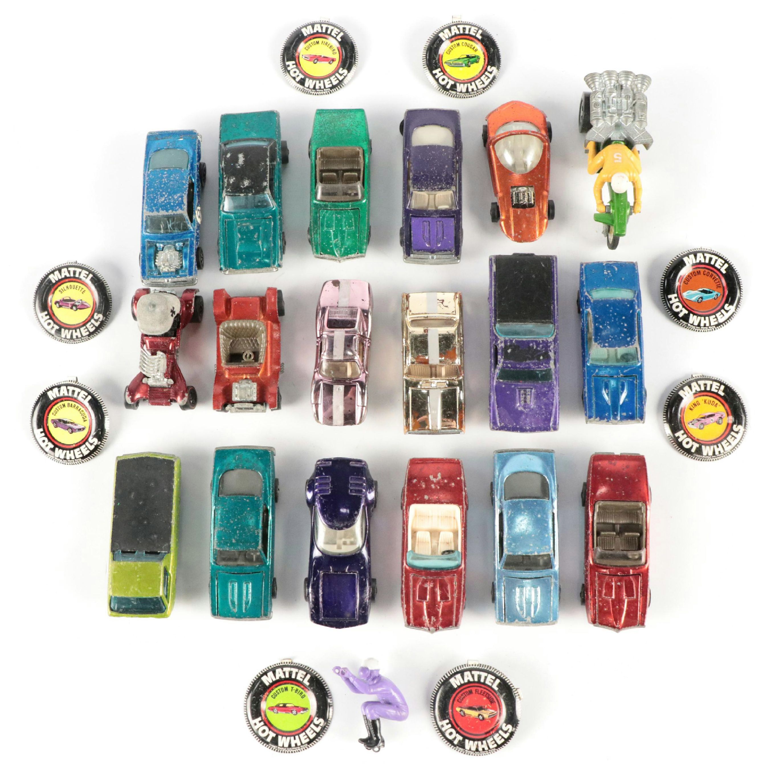 Hot Wheels Redline King Kuda, Custom Firebird and More Diecast Toy Cars, 1960s