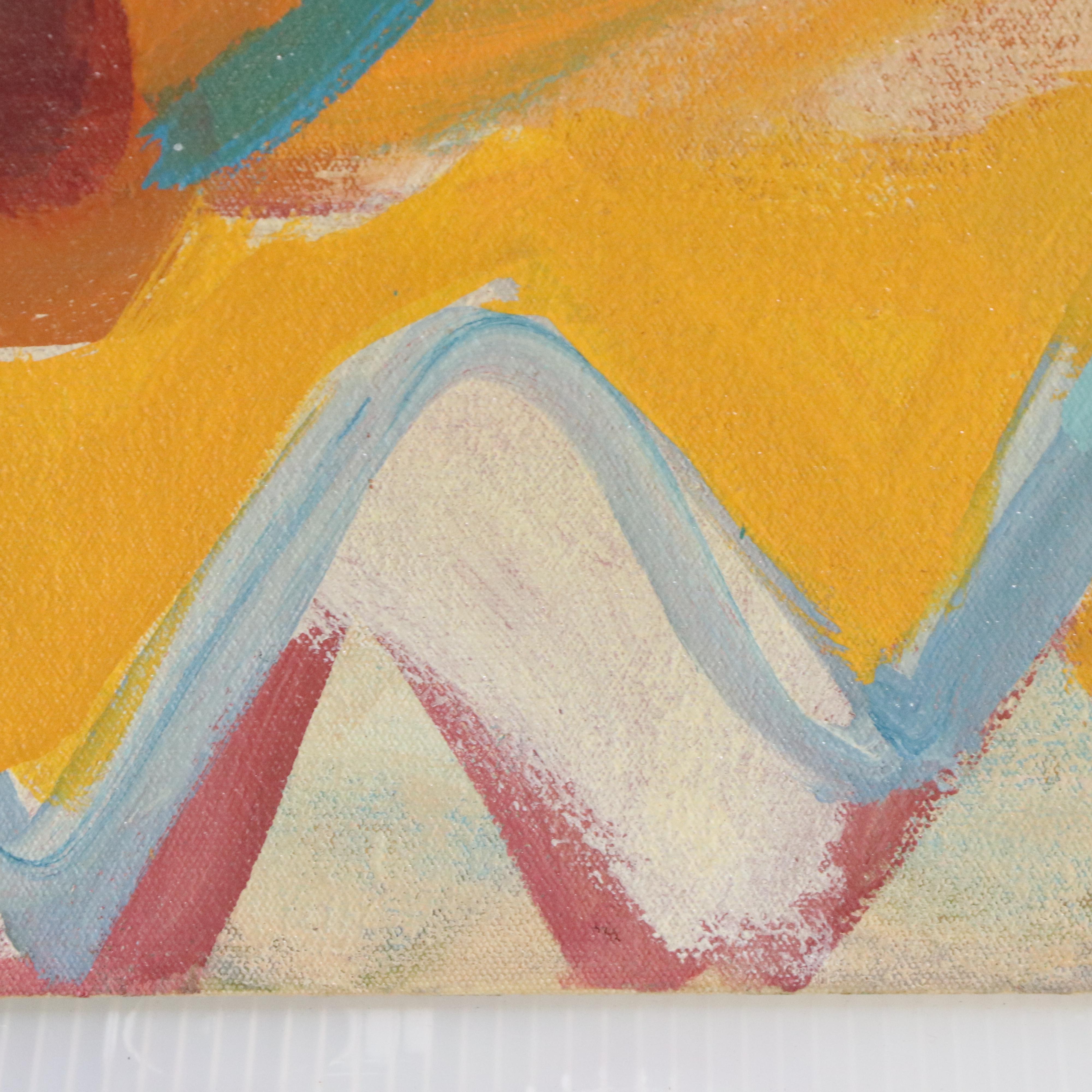 Zena Kaplan Large-Scale Abstract Cactus Acrylic Painting