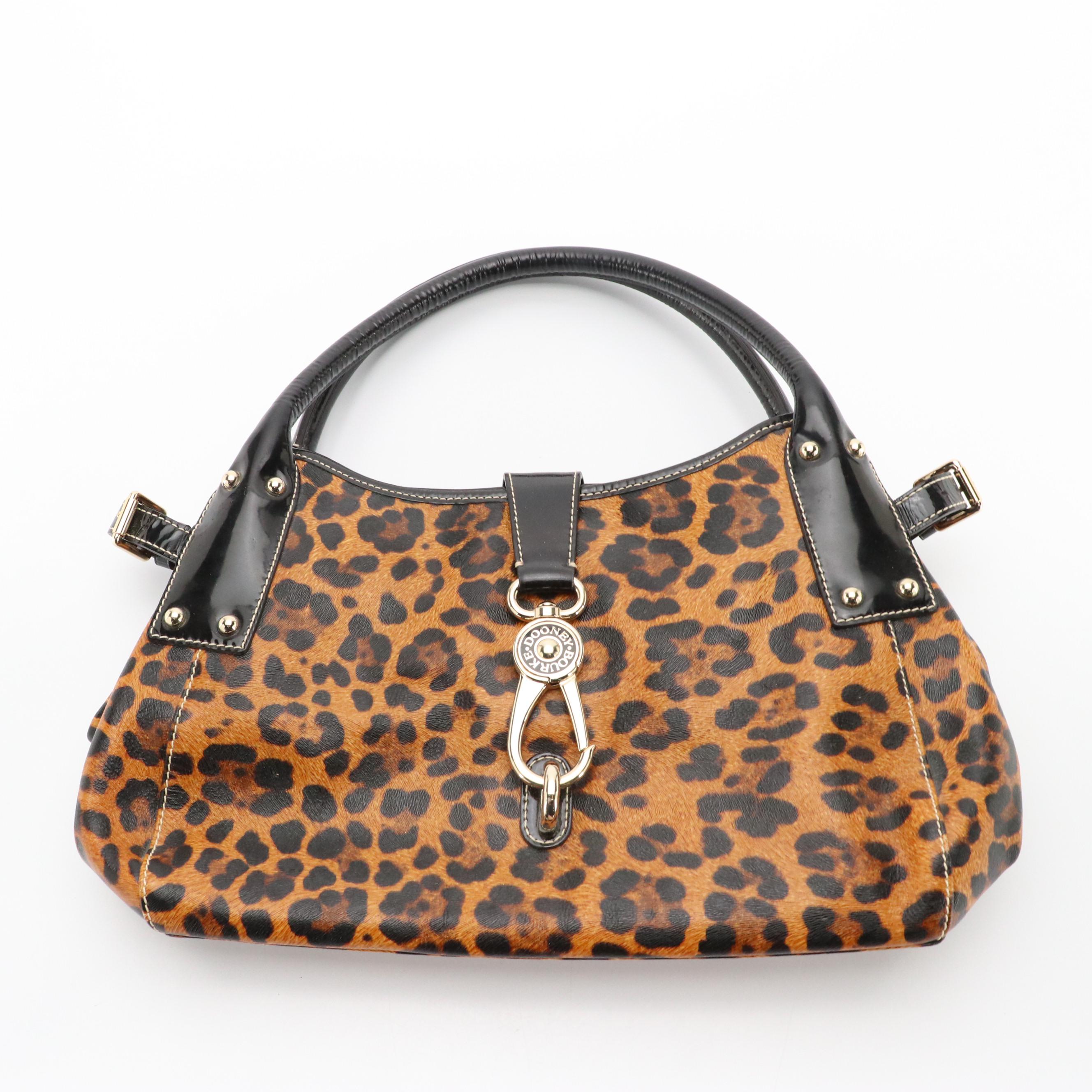 Dooney & Bourke Letter Charm Shoulder Bag & Leopard Print Medium Lock Satchel
