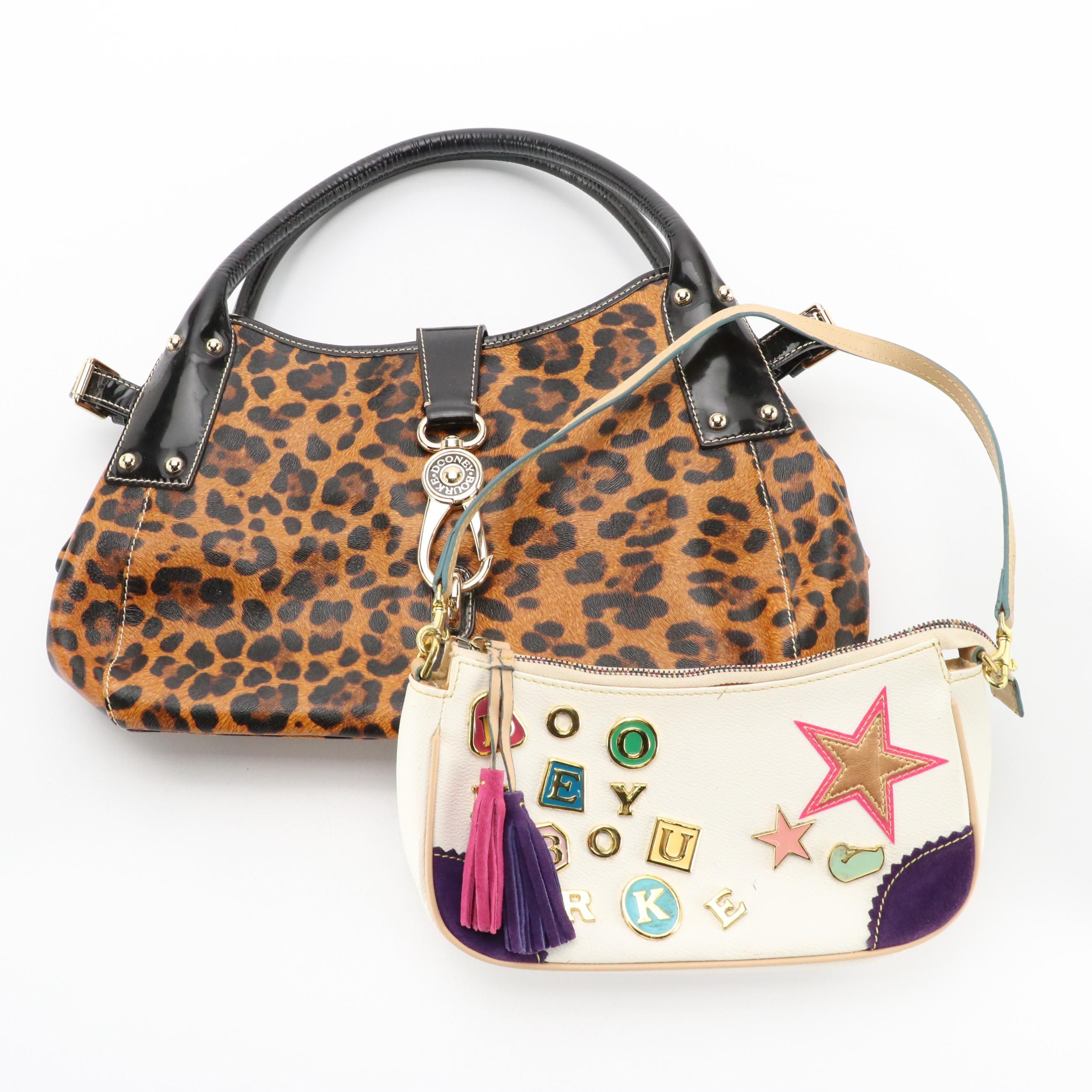 Dooney & Bourke Letter Charm Shoulder Bag & Leopard Print Medium Lock Satchel
