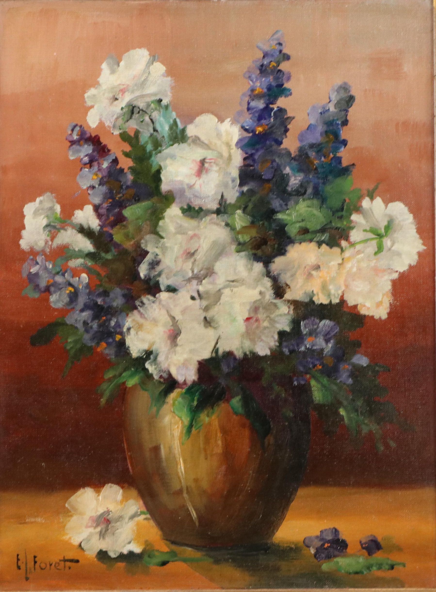 Eugene La Foret Floral Still Life Oil Painting, Circa 1940