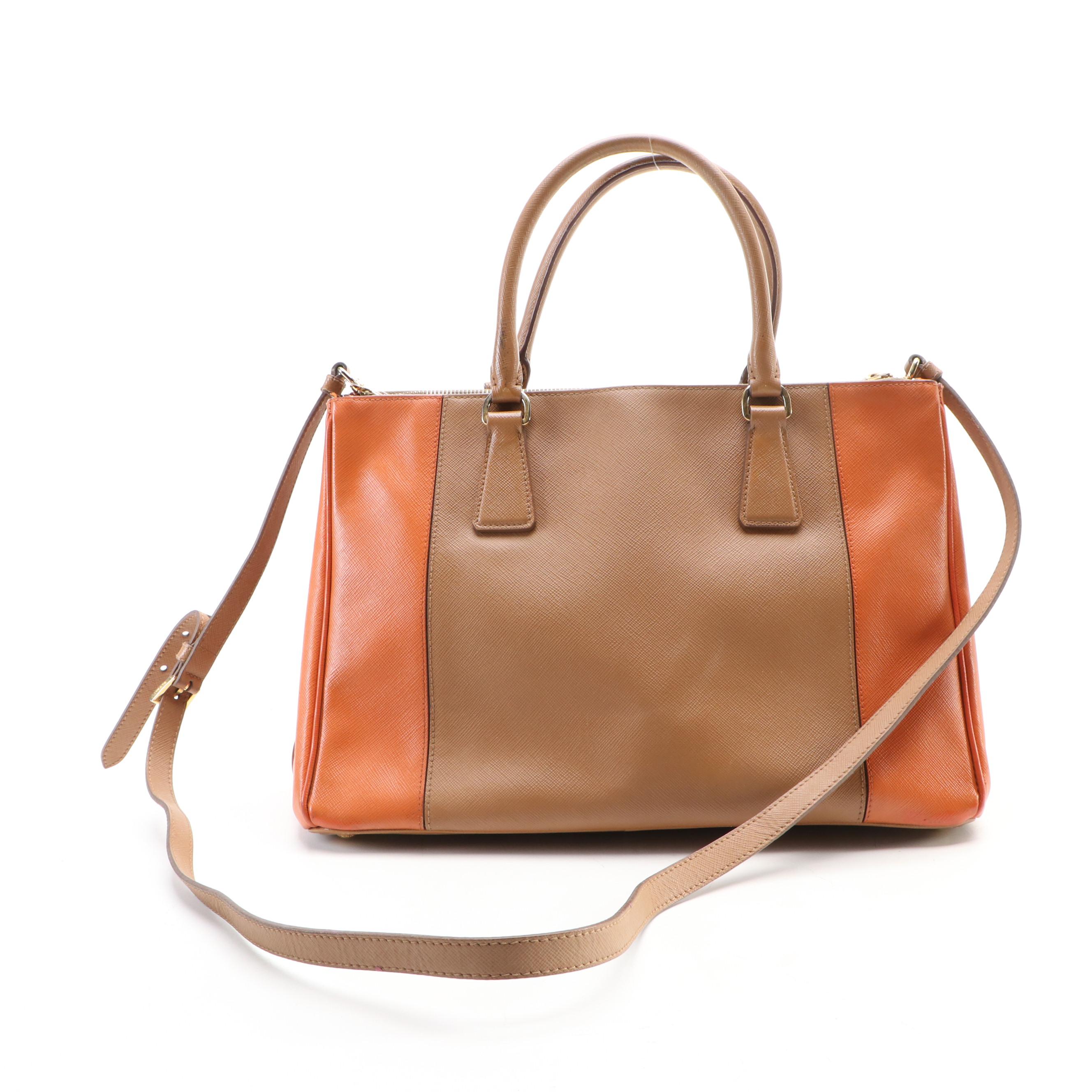 Prada 2Way Galleria Tote in Bicolor Saffiano Leather