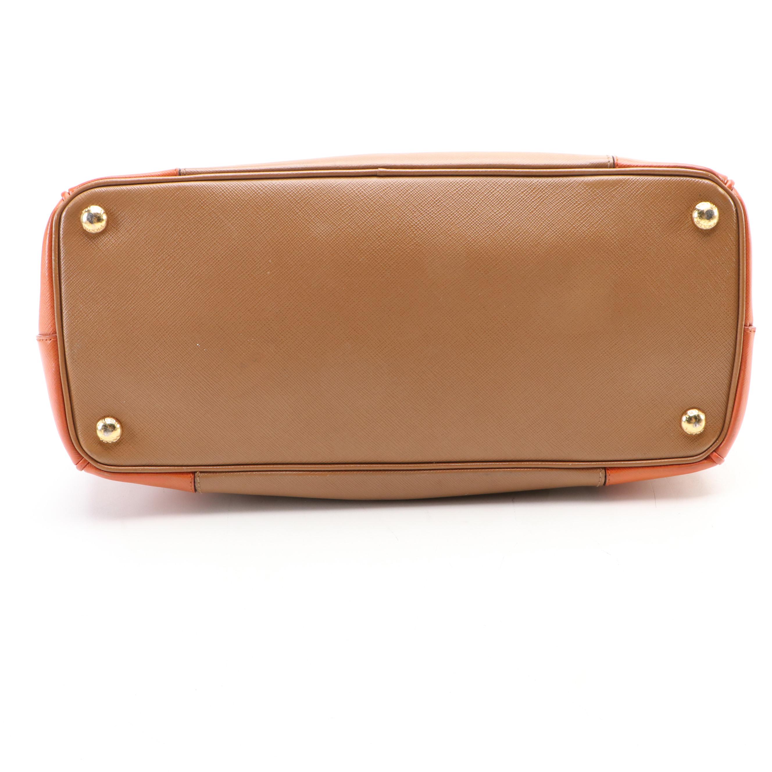 Prada 2Way Galleria Tote in Bicolor Saffiano Leather