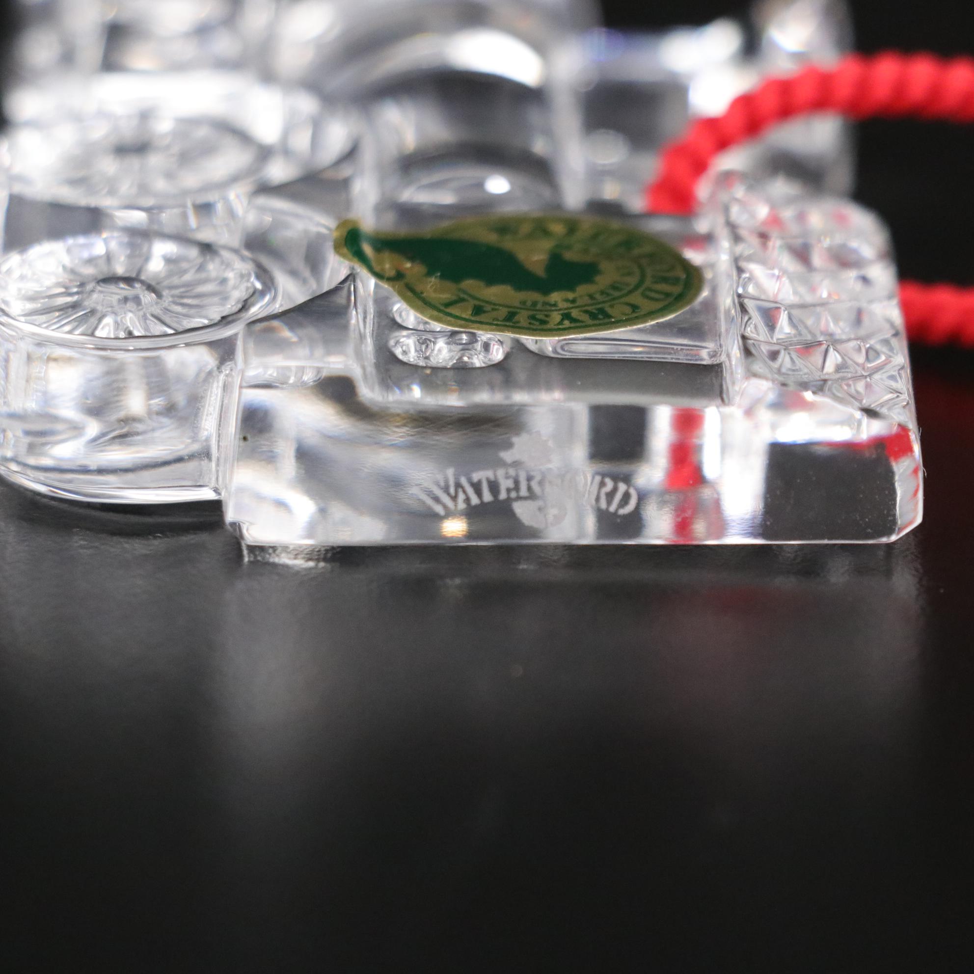 Waterford Crystal "Memories" Train Ornament with Trio of Celebrations Trains