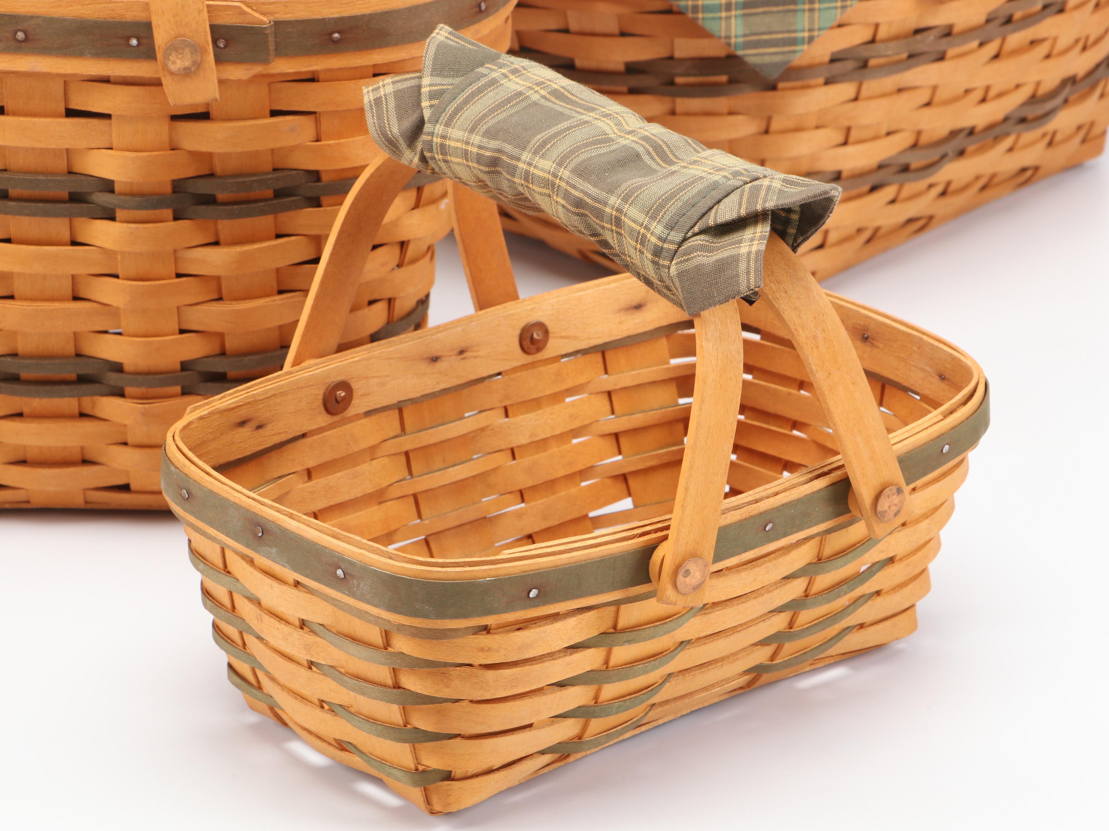 Longaberger "Traditions Collection" Wood Family Basket with More Baskets