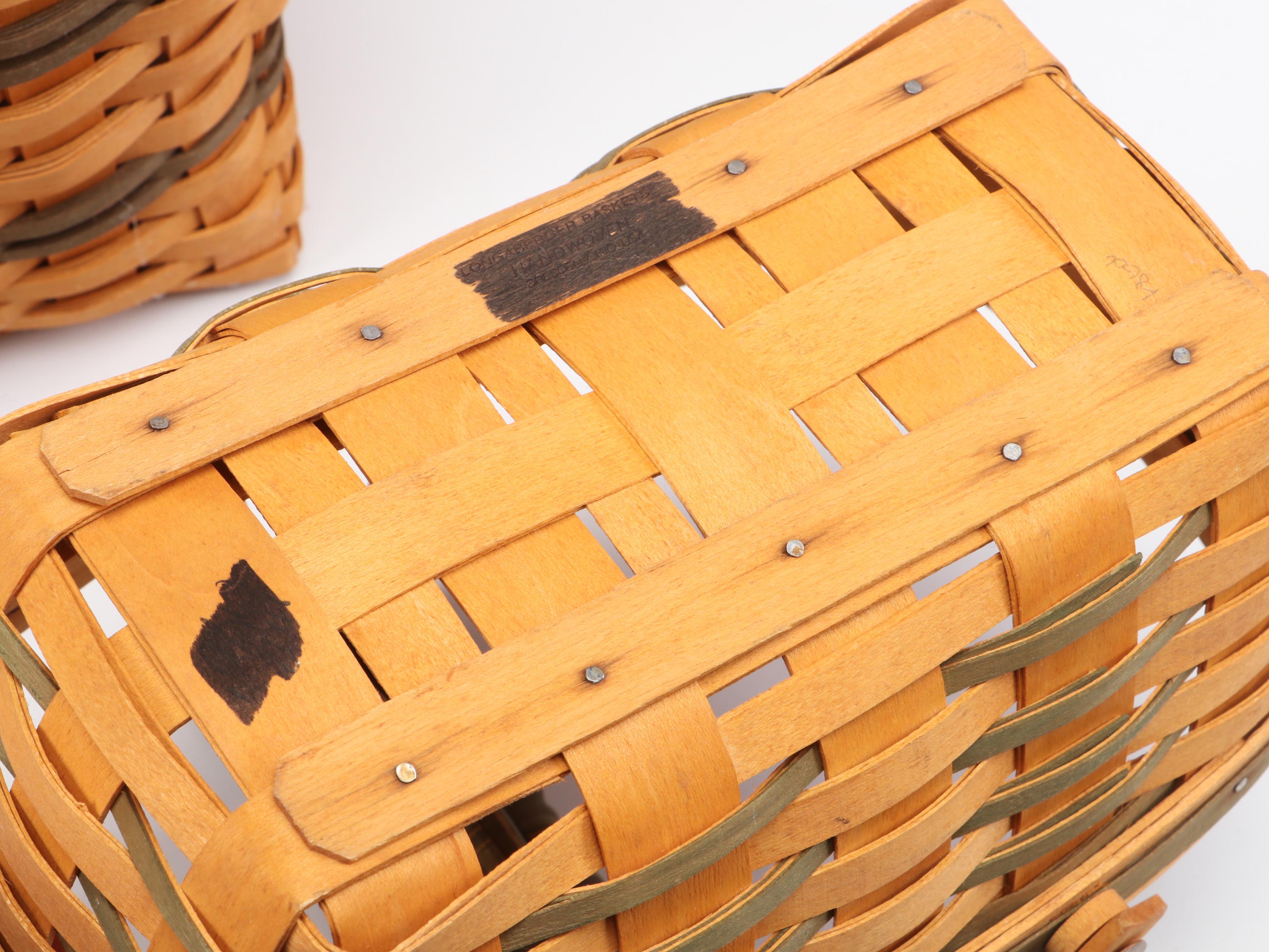 Longaberger "Traditions Collection" Wood Family Basket with More Baskets