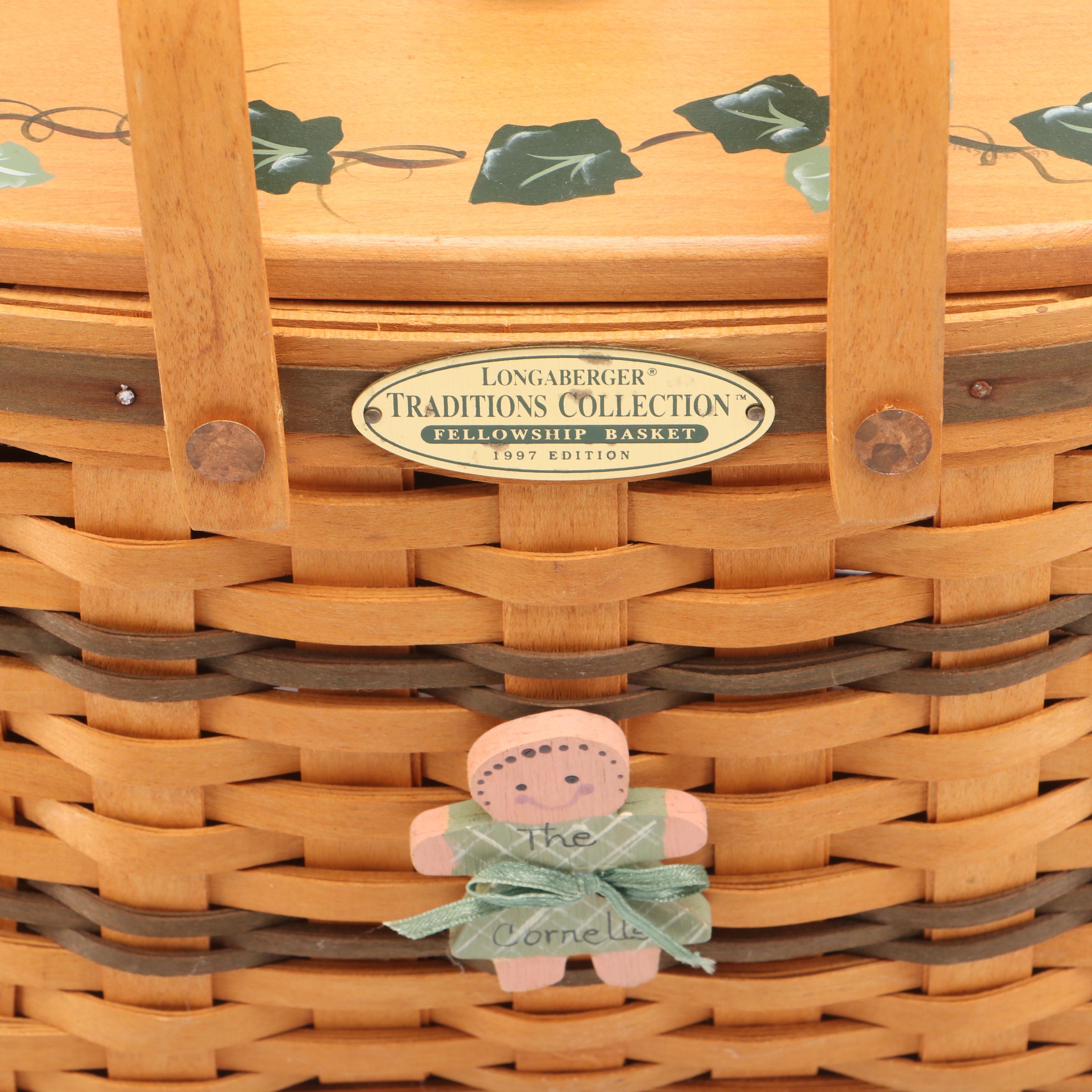 Longaberger "Traditions Collection" Wood Family Basket with More Baskets