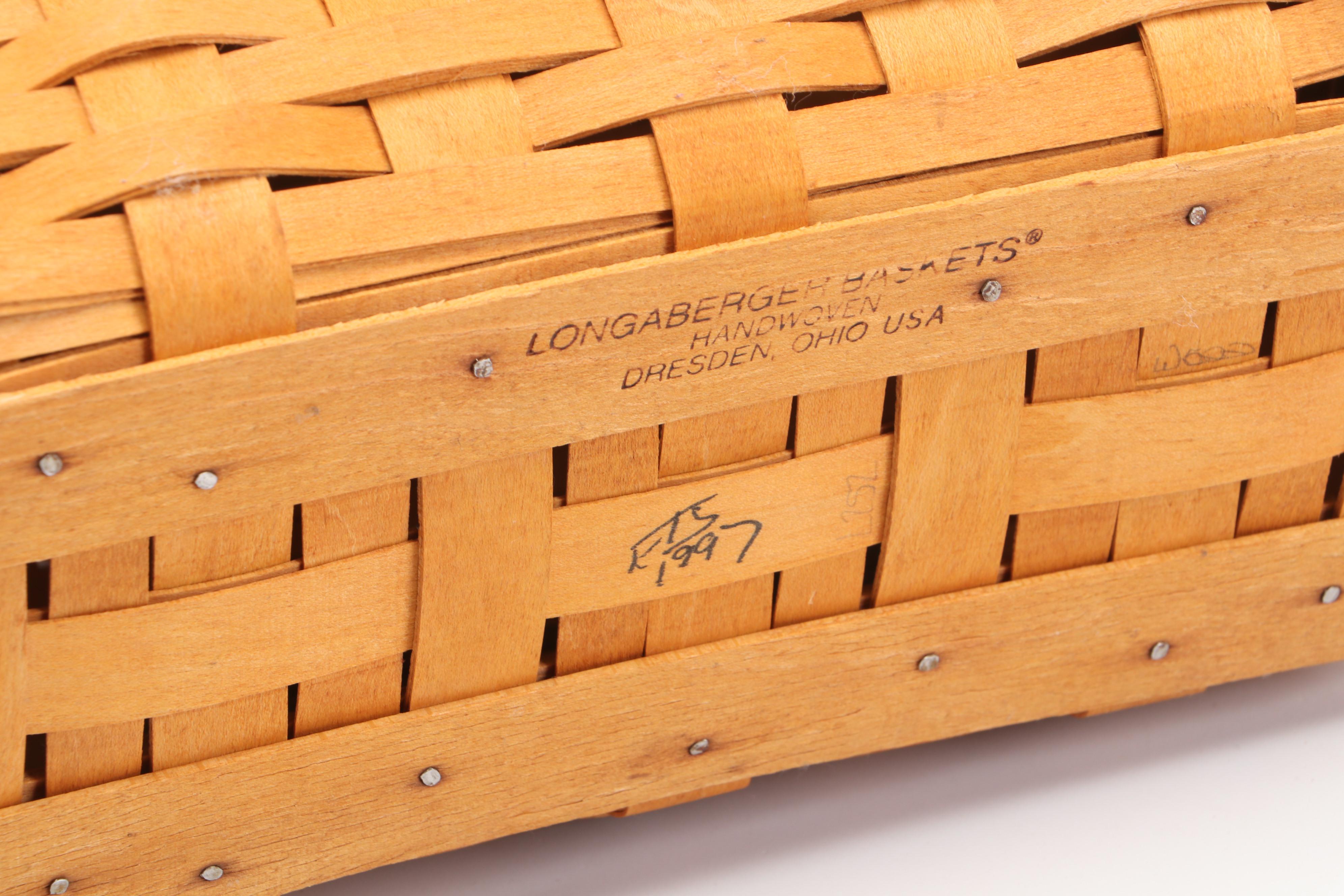 Longaberger "Traditions Collection" Wood Family Basket with More Baskets