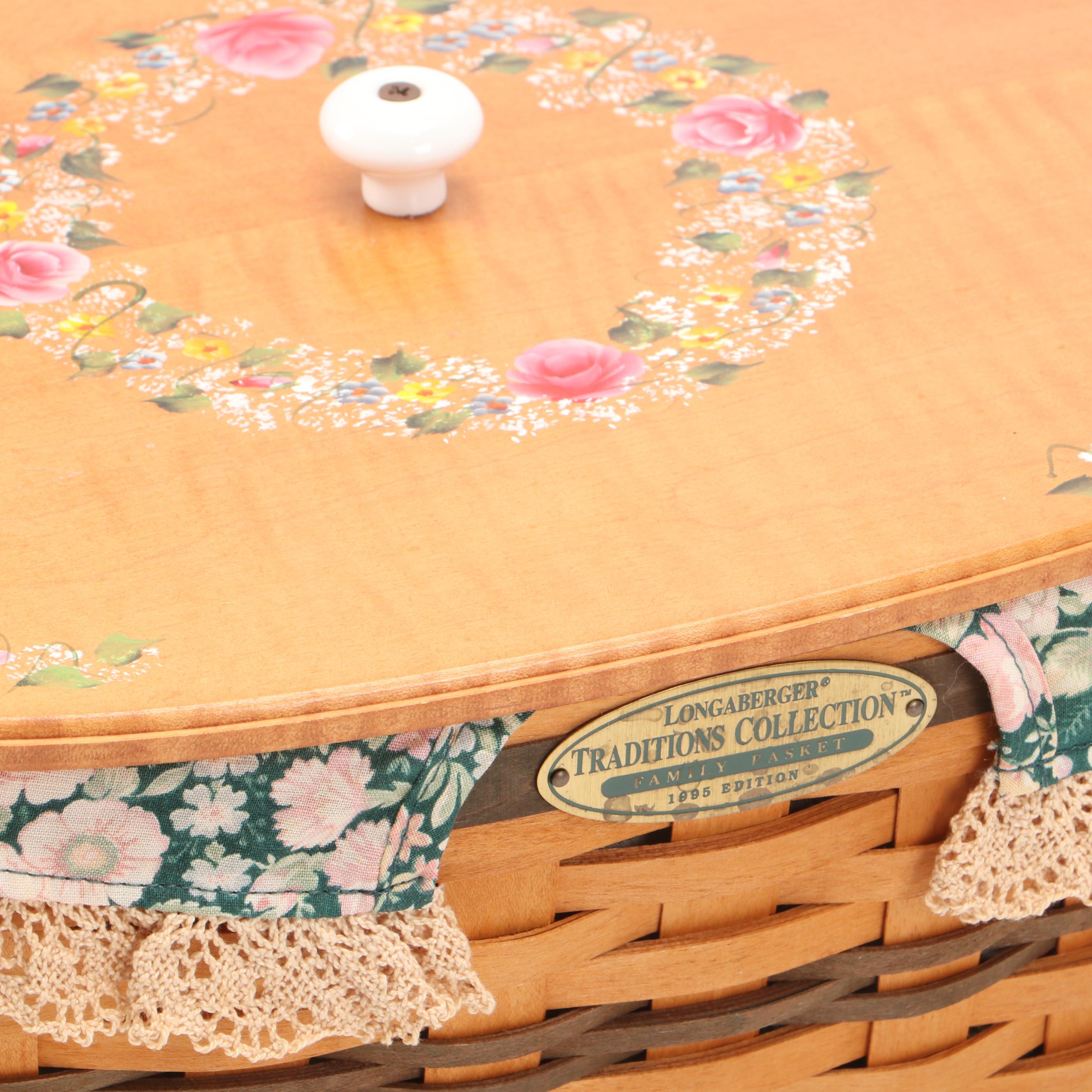 Longaberger "Traditions Collection" Wood Family Basket with More Baskets