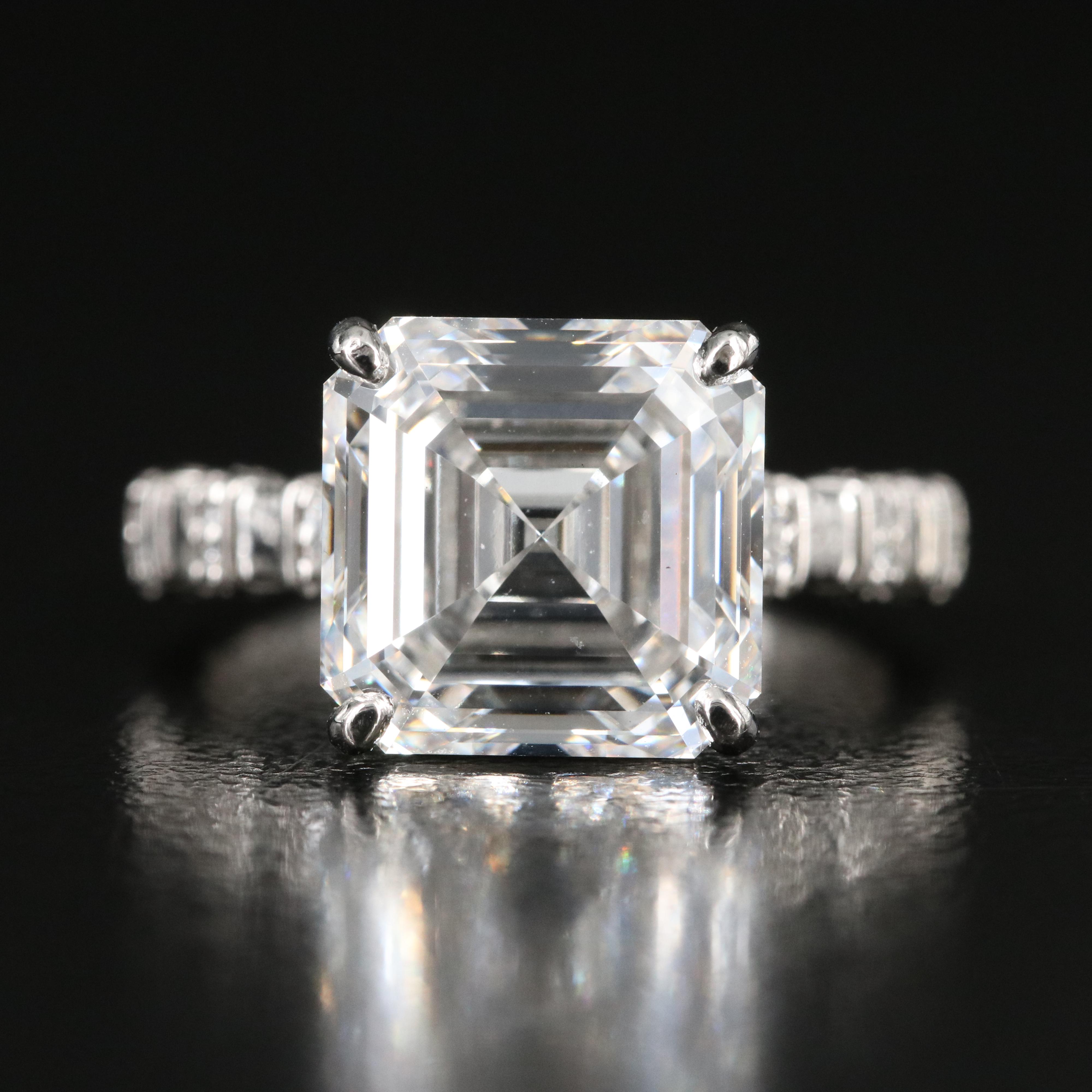 Platinum 6.32 CTW Lab Grown Diamond Ring with IGI Report