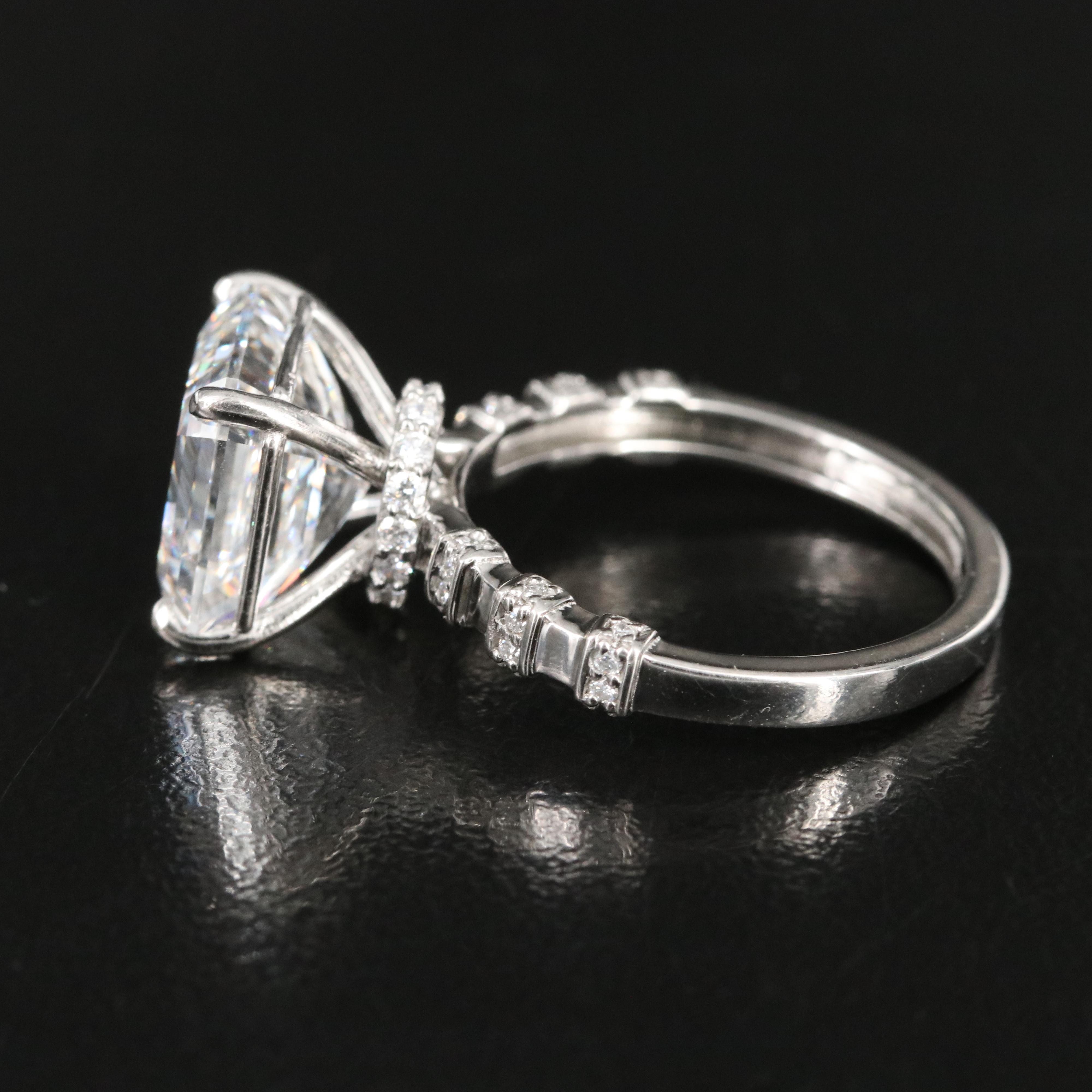 Platinum 6.32 CTW Lab Grown Diamond Ring with IGI Report