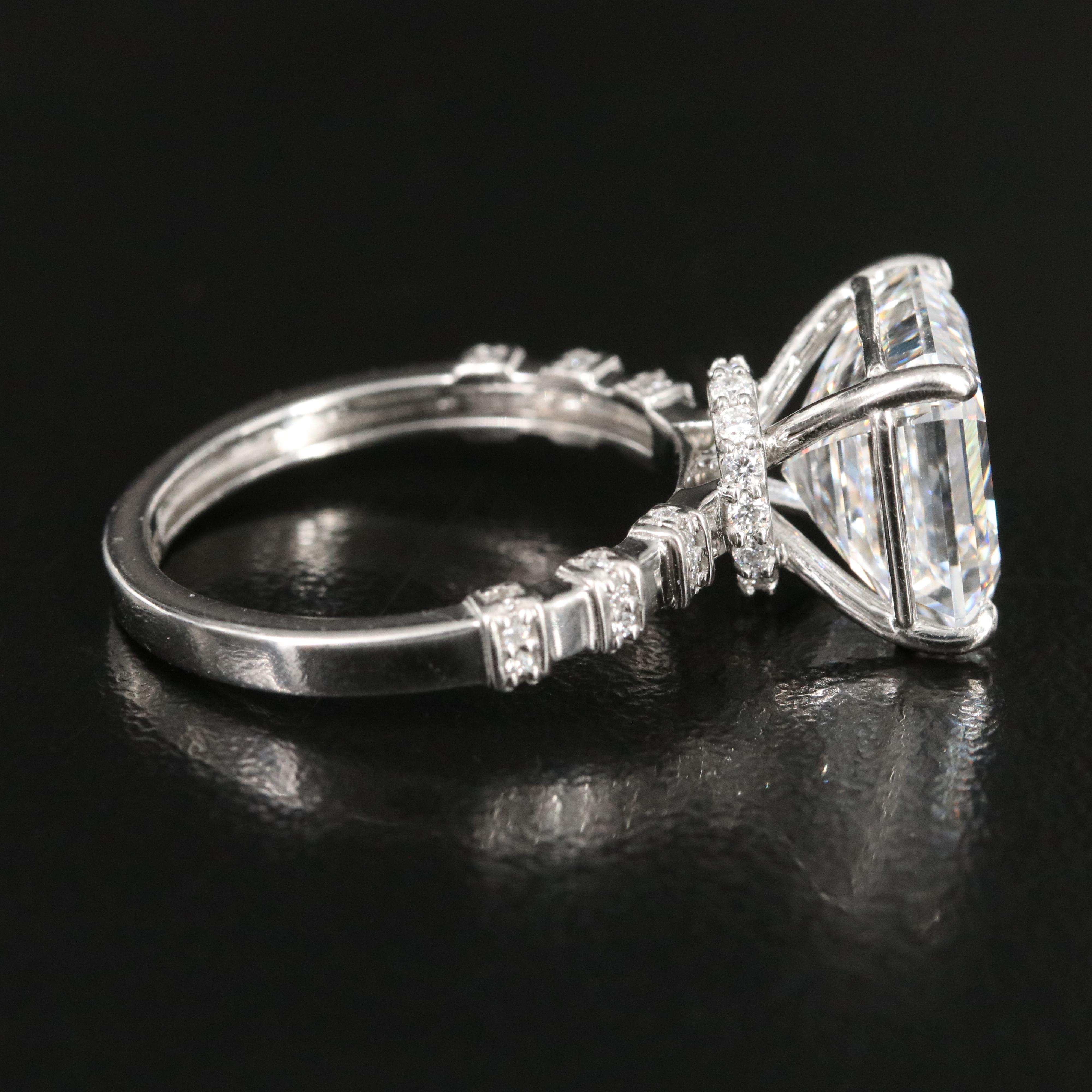 Platinum 6.32 CTW Lab Grown Diamond Ring with IGI Report