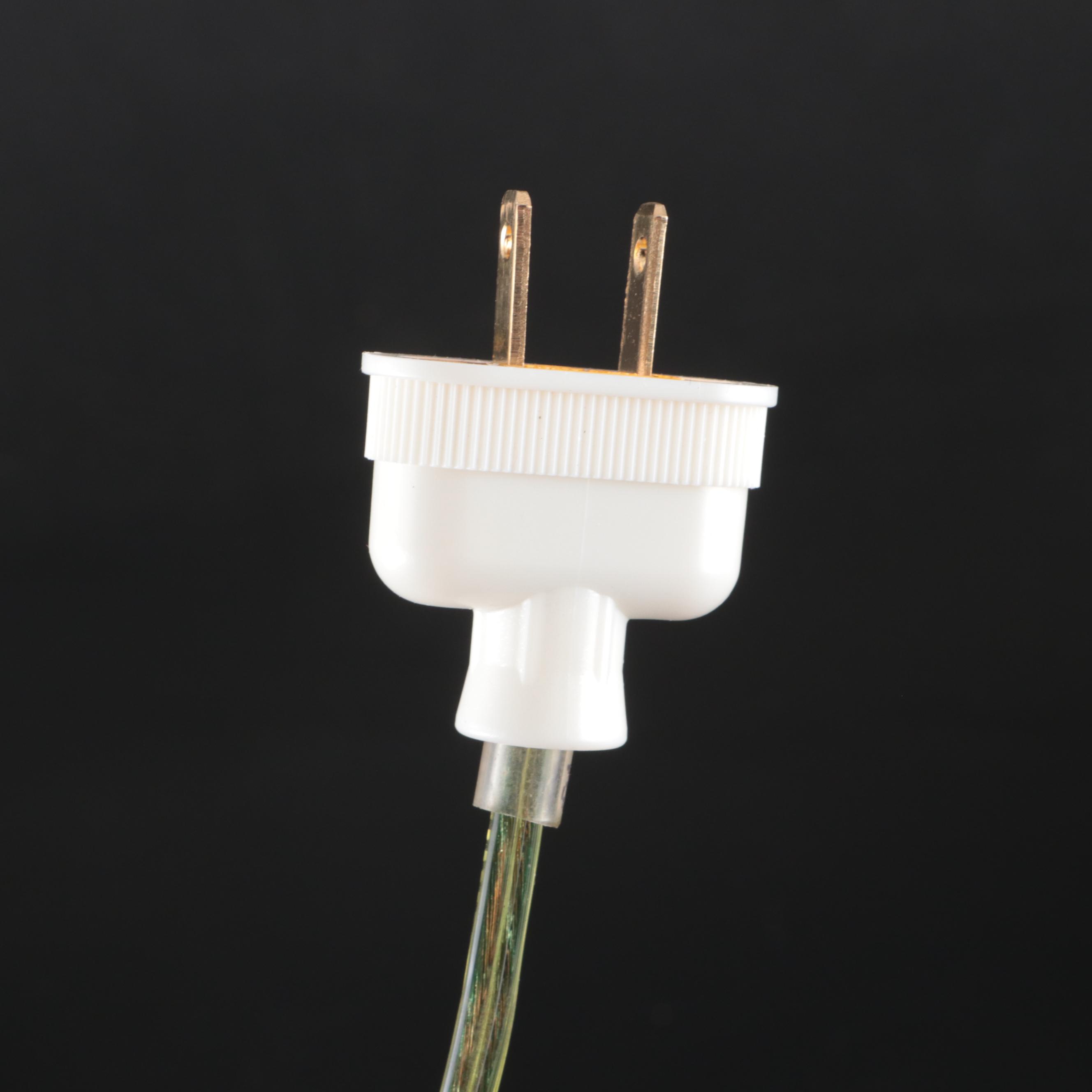 Victorian Pressed Glass Oil Lamp with Brass Miner Base, French Adapted