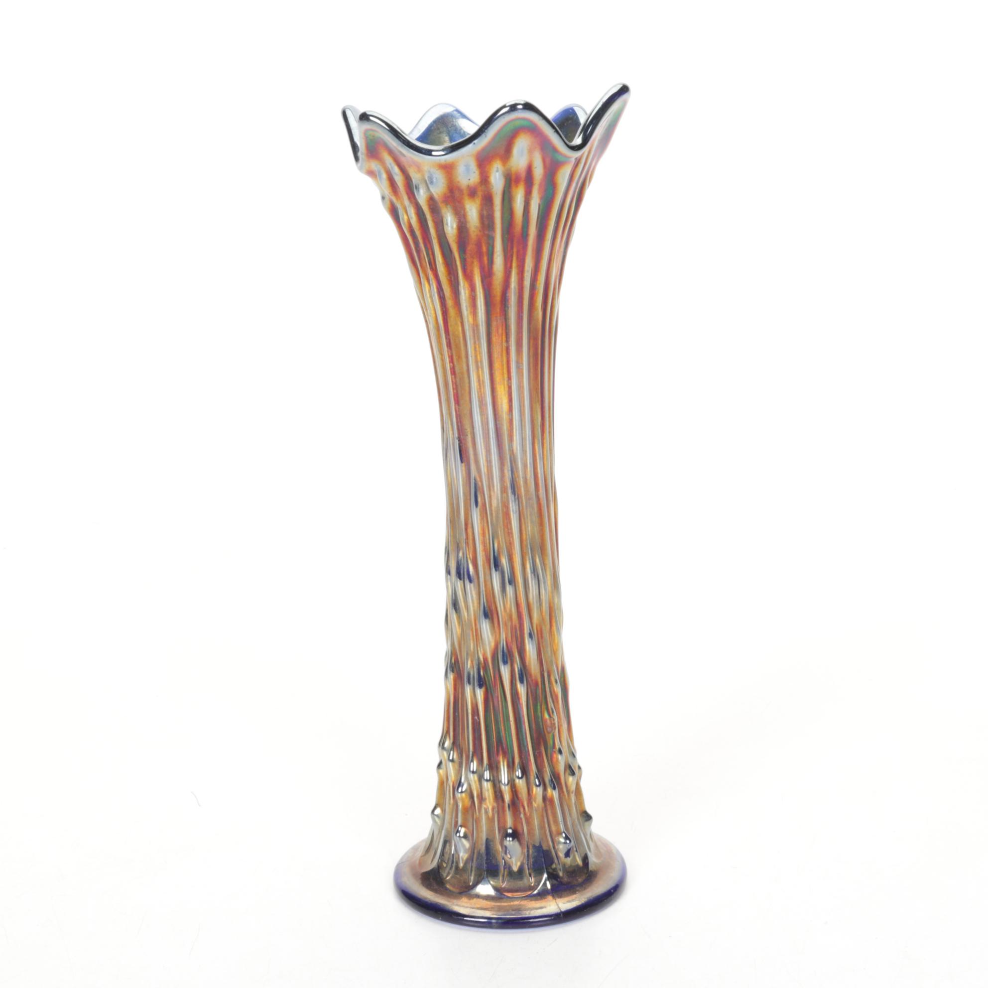 Fenton Carnival Glass "April Showers" Swung Vases