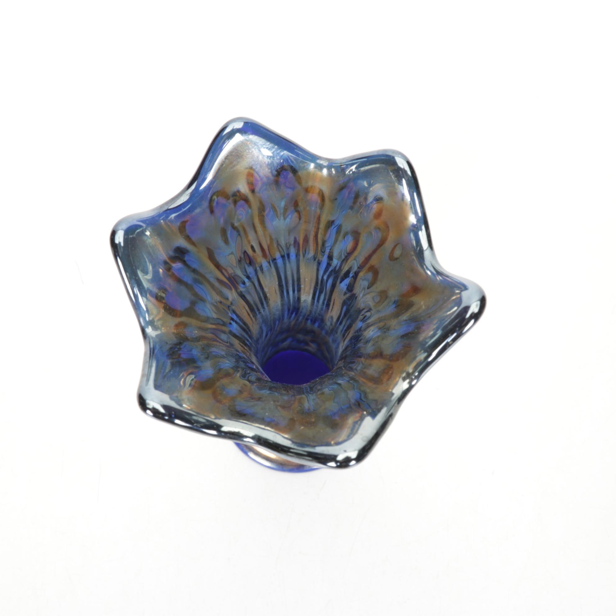 Fenton Carnival Glass "April Showers" Swung Vases