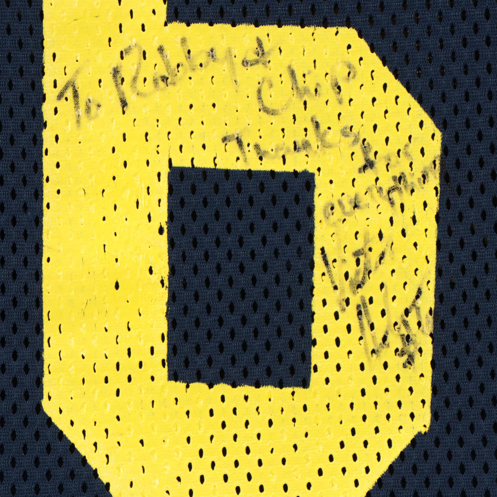 Victor Hobson Game Worn and Signed Outback Bowl University of Michigan Jersey