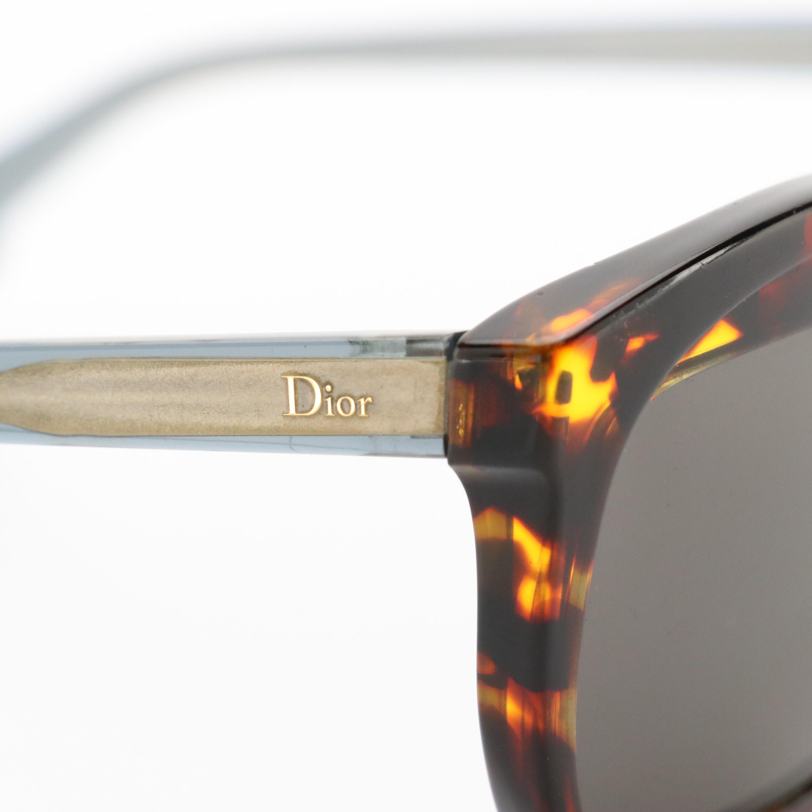 Christian Dior TV9IR "Mania 2" Brown Havana Sunglasses With Case