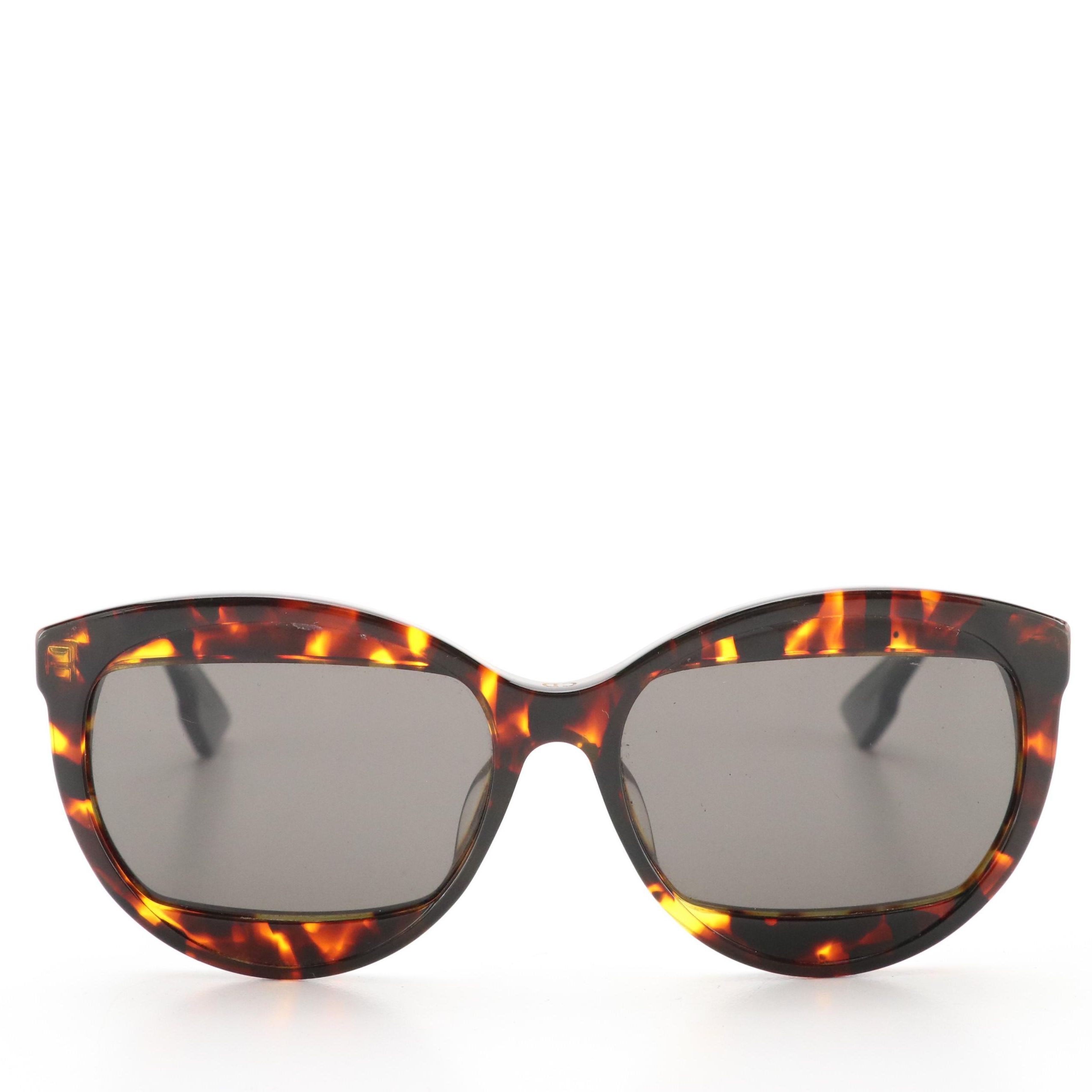 Christian Dior TV9IR "Mania 2" Brown Havana Sunglasses With Case