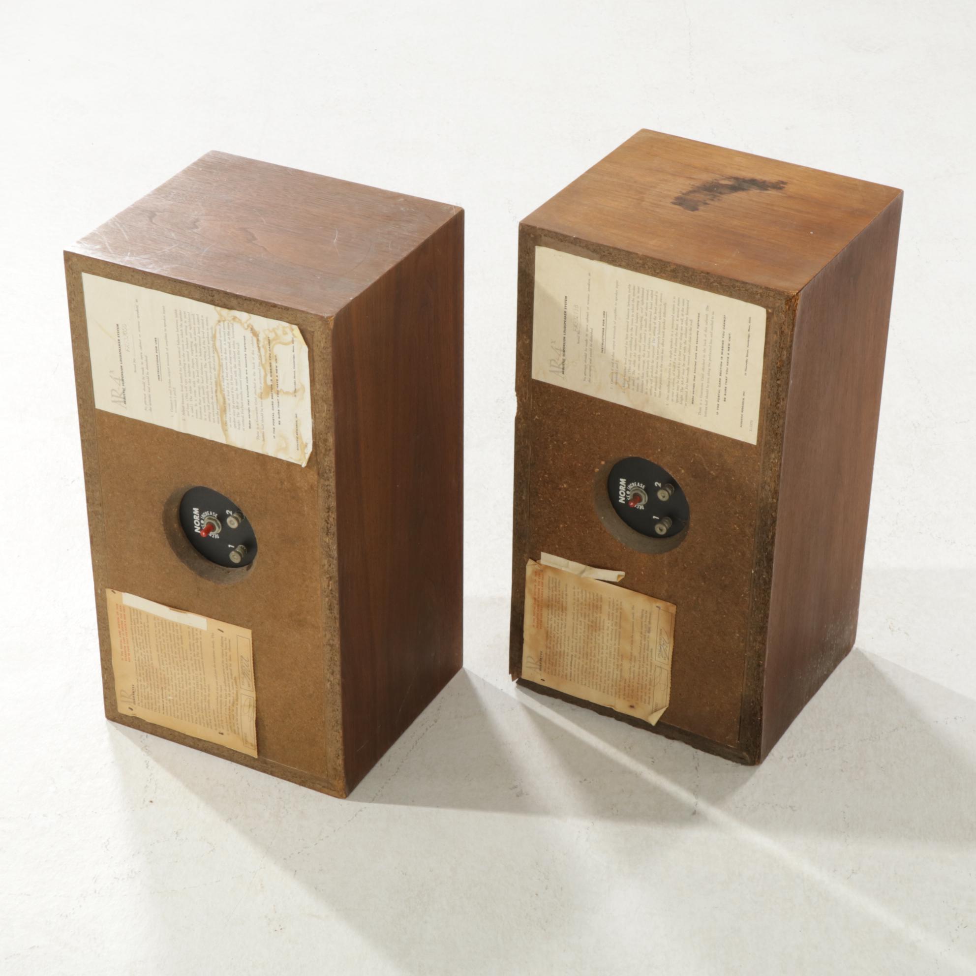 Acoustic Research AR-4x Bookshelf Speakers, Pair, Late 20th Century