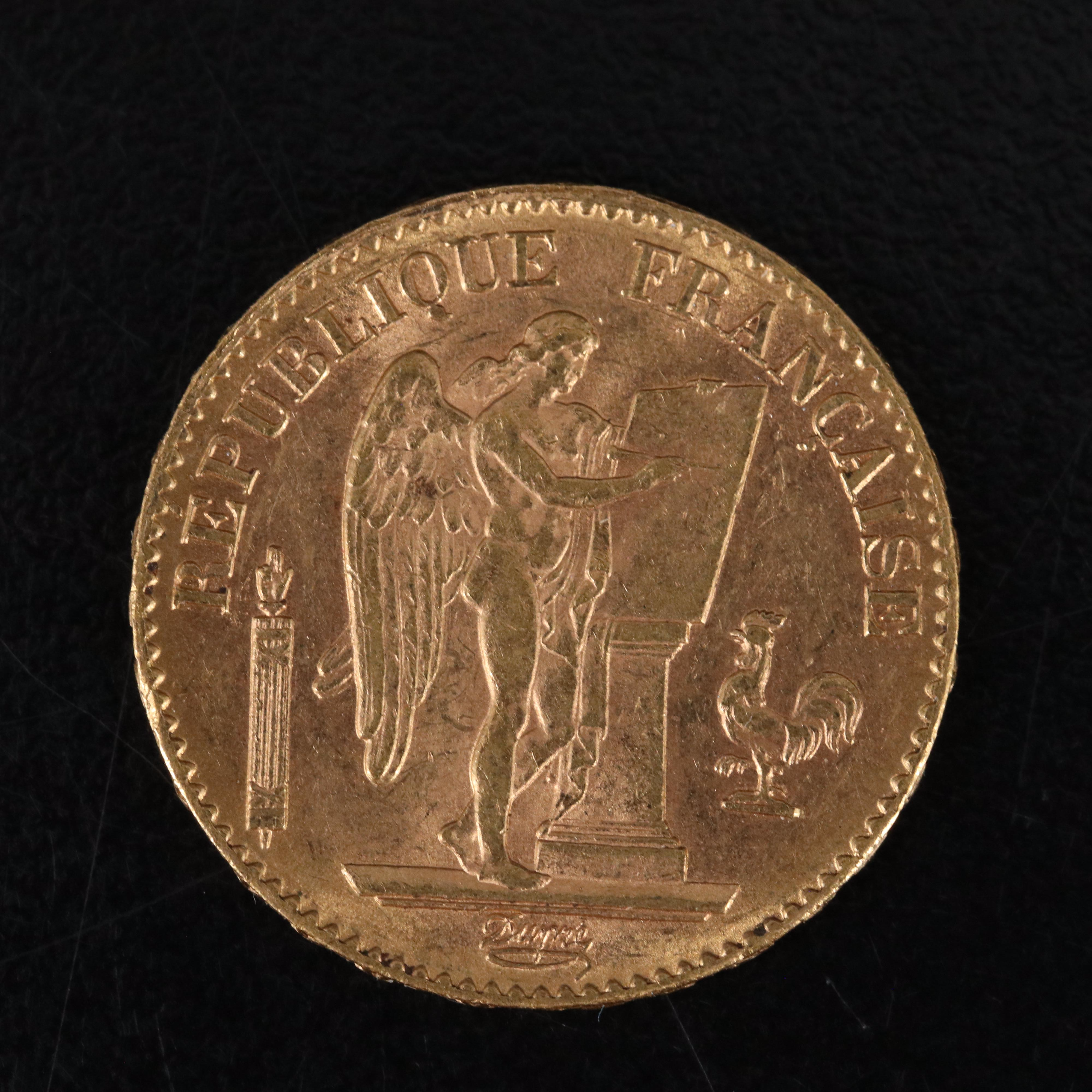 1895-A France Twenty Francs Gold Coin